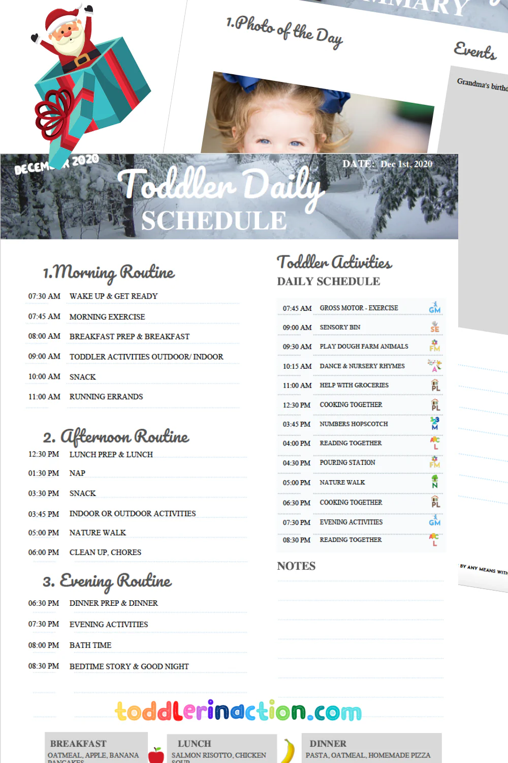 DAILY TODDLER SCHEDULE 3 Months Editable Printable