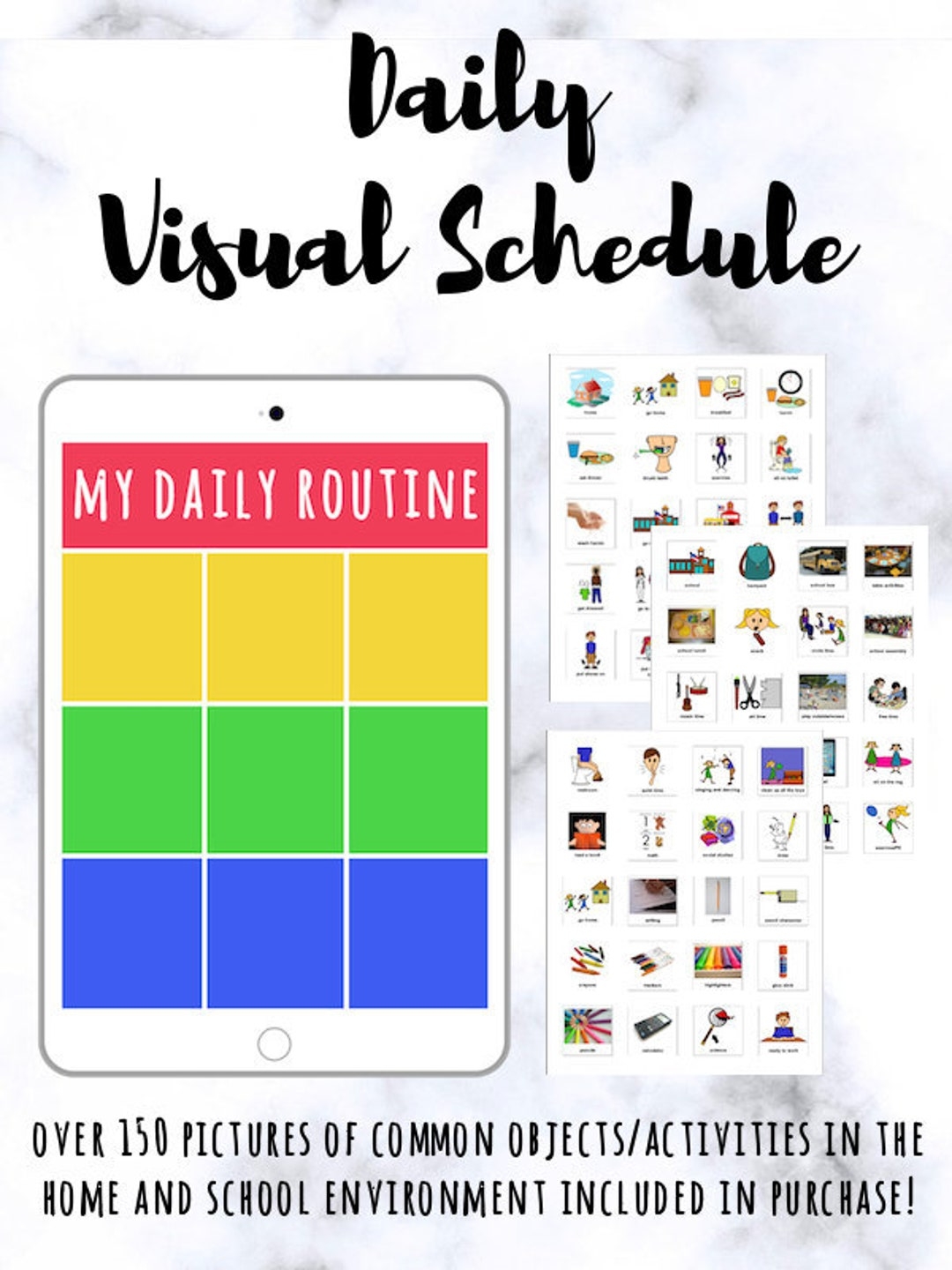 Daily Visual Schedule Cards PRINTABLE Visual Aids For Behavior Worksheets Library