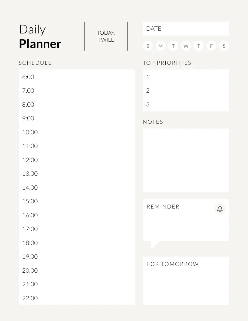 Daily Work Schedule Template Visme