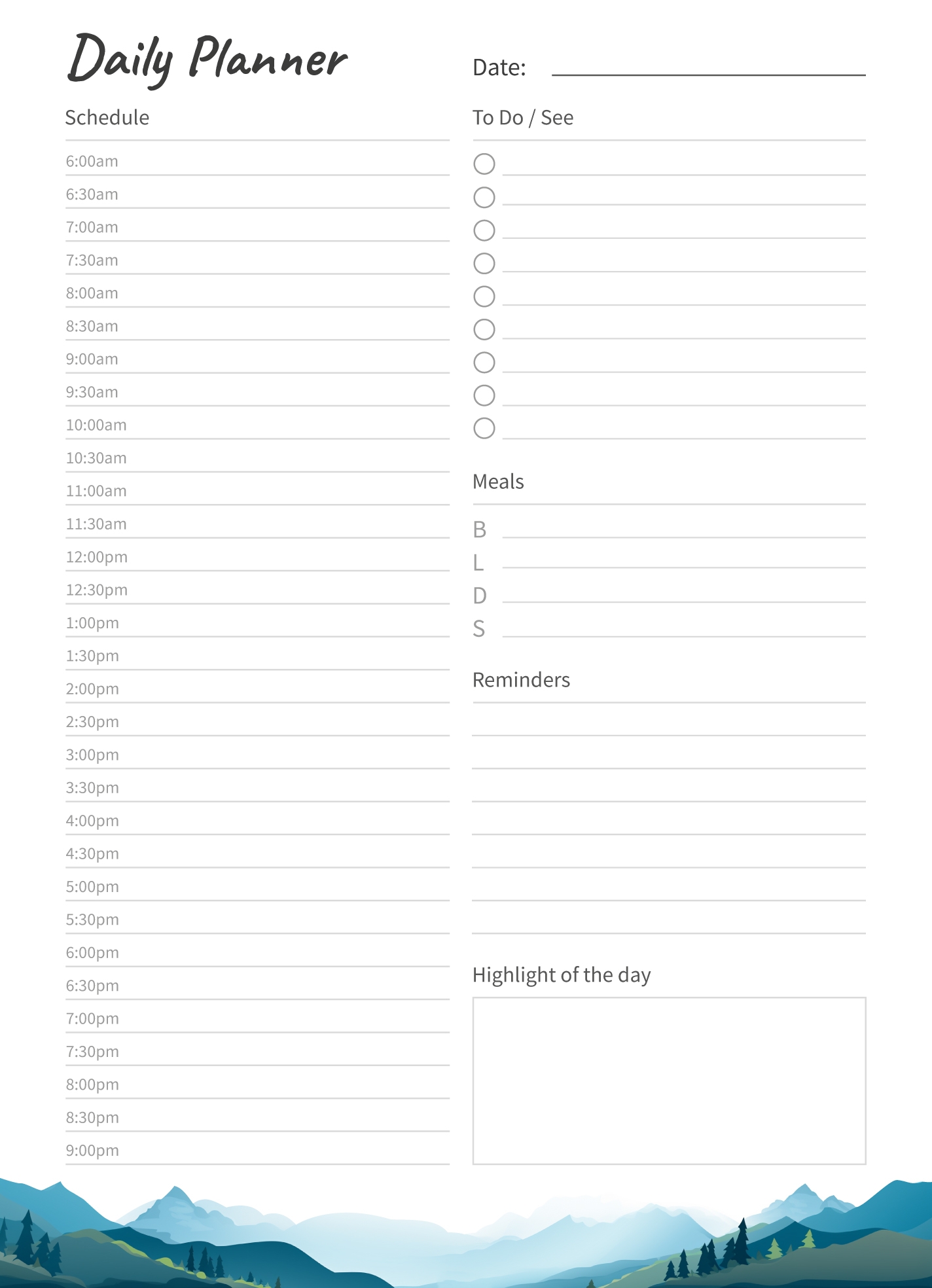 Day Planner Free Google Docs Template Gdoc io