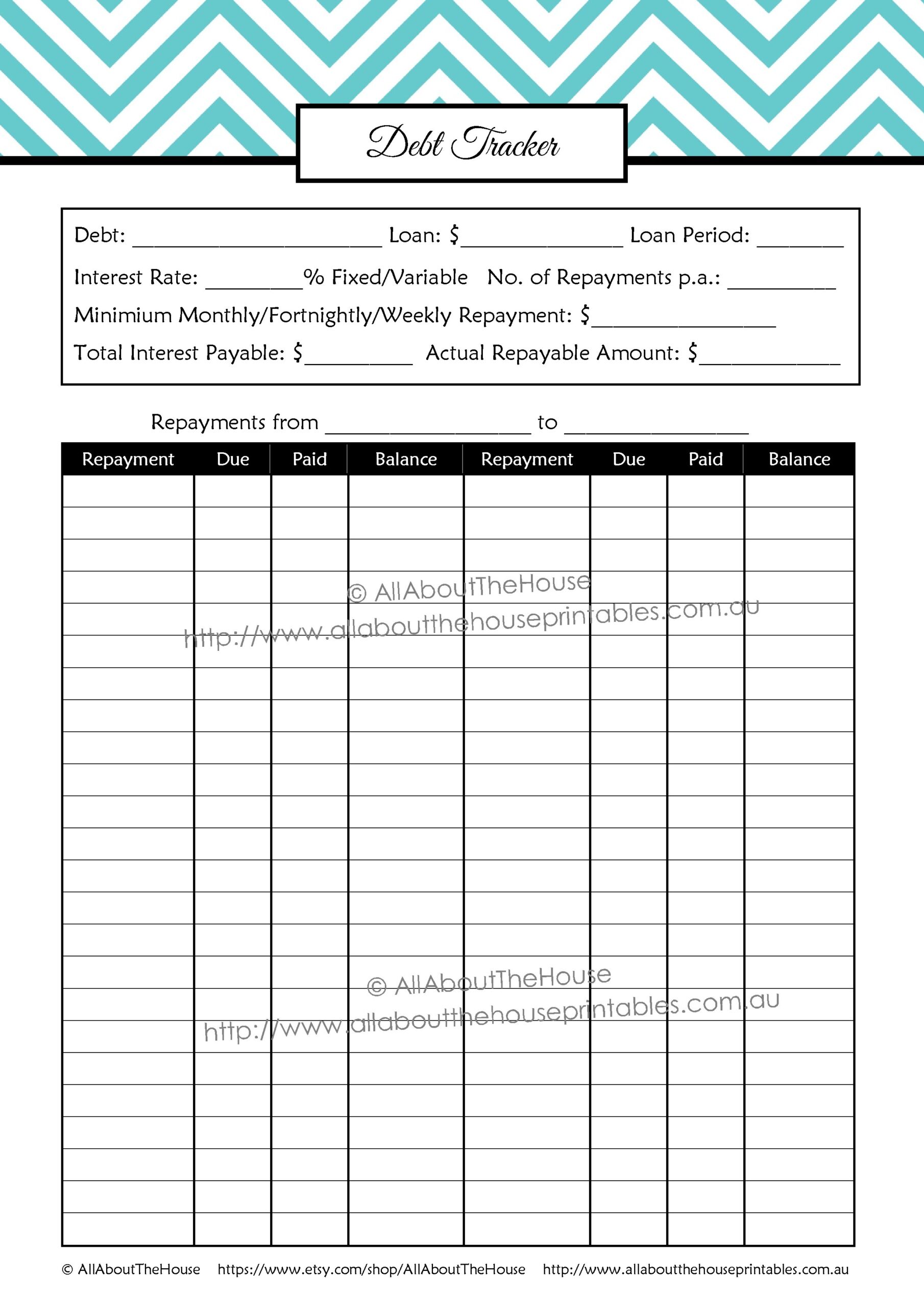 Annual Bill Schedule Free Printable