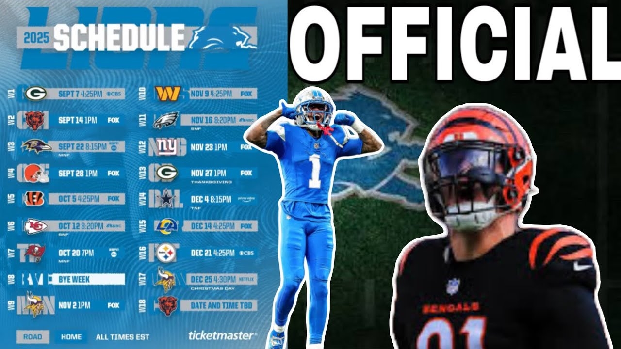 Detroit Lions OFFICIAL 2025 26 Schedule YouTube