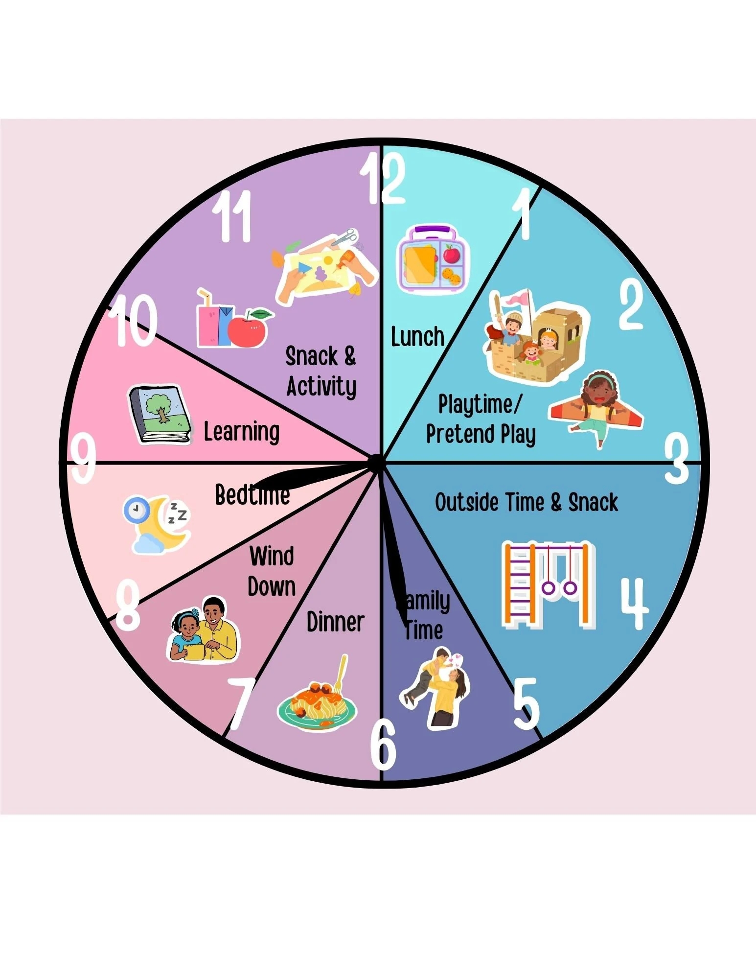 Digital Editable Summer Clock Schedule Template Printable 8 Clock Schedule For Kids Etsy