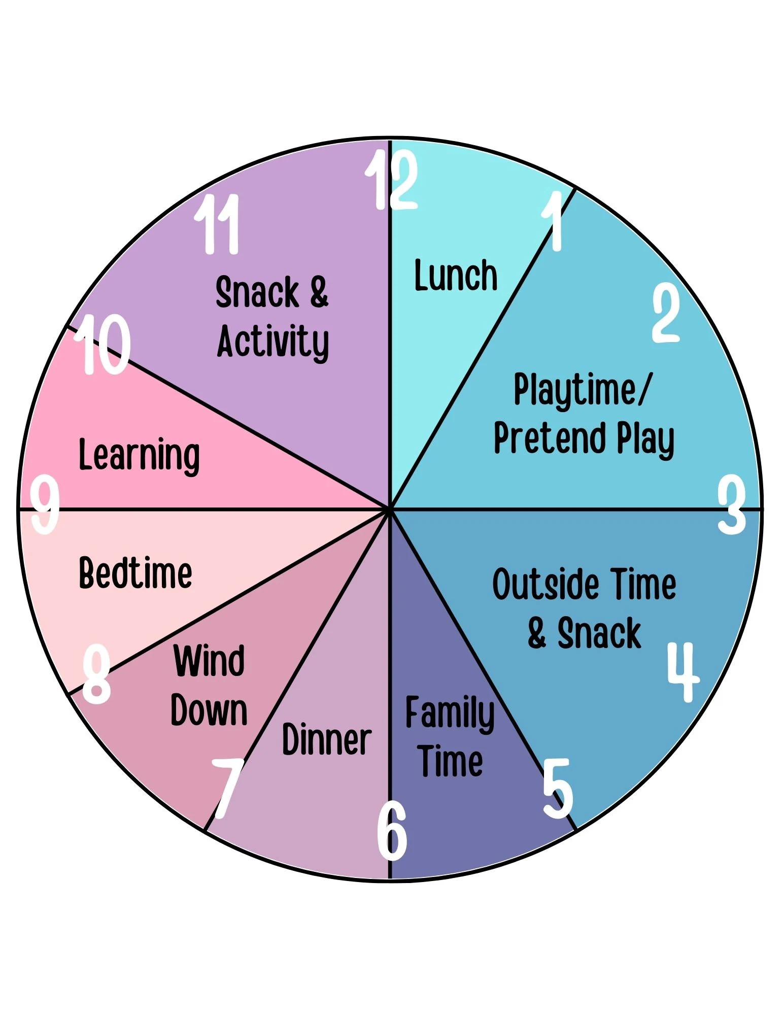 Digital Editable Summer Clock Schedule Template Printable 8 Clock Schedule For Kids Etsy