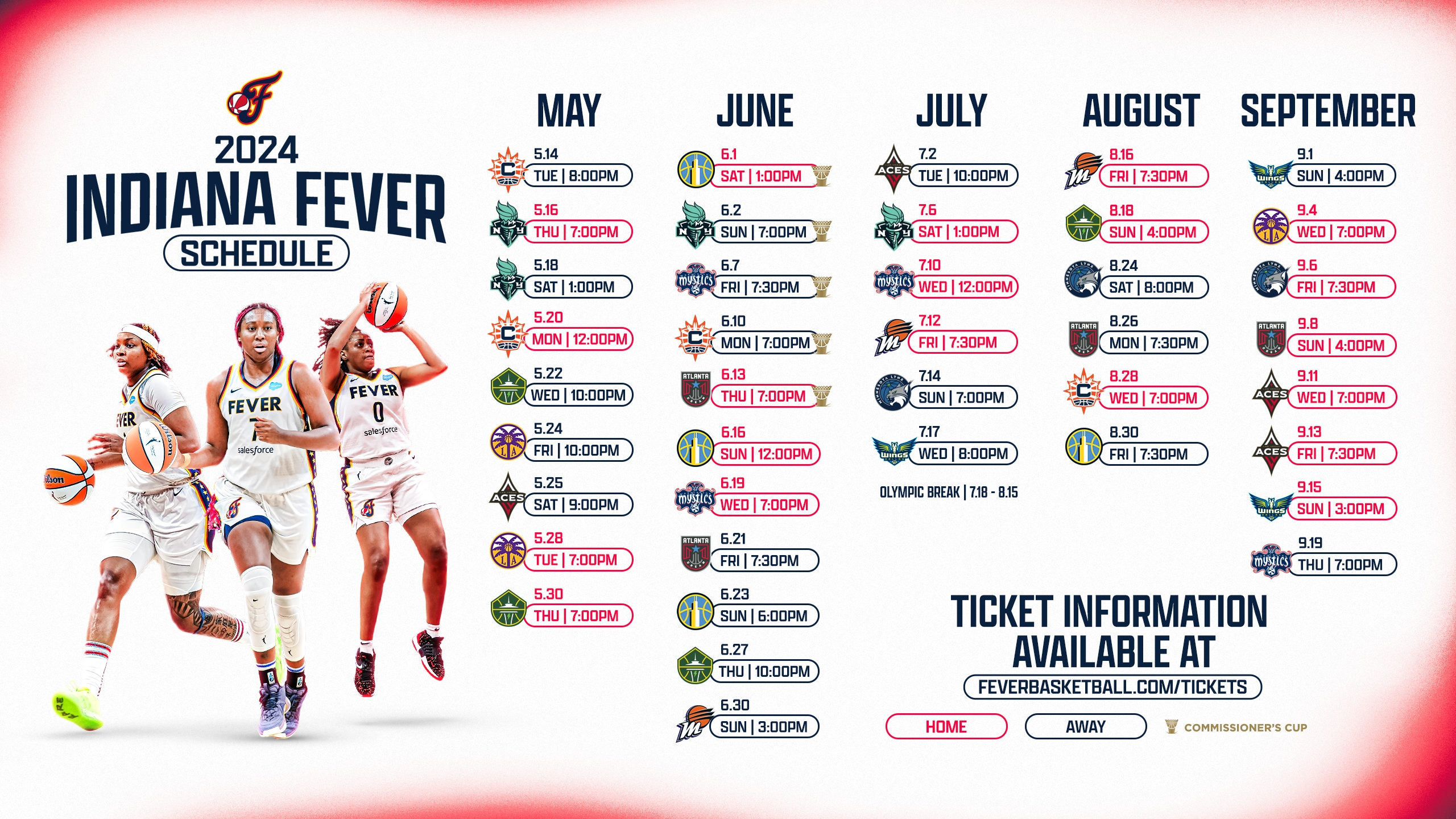 Download 2024 Fever Schedule Wallpapers