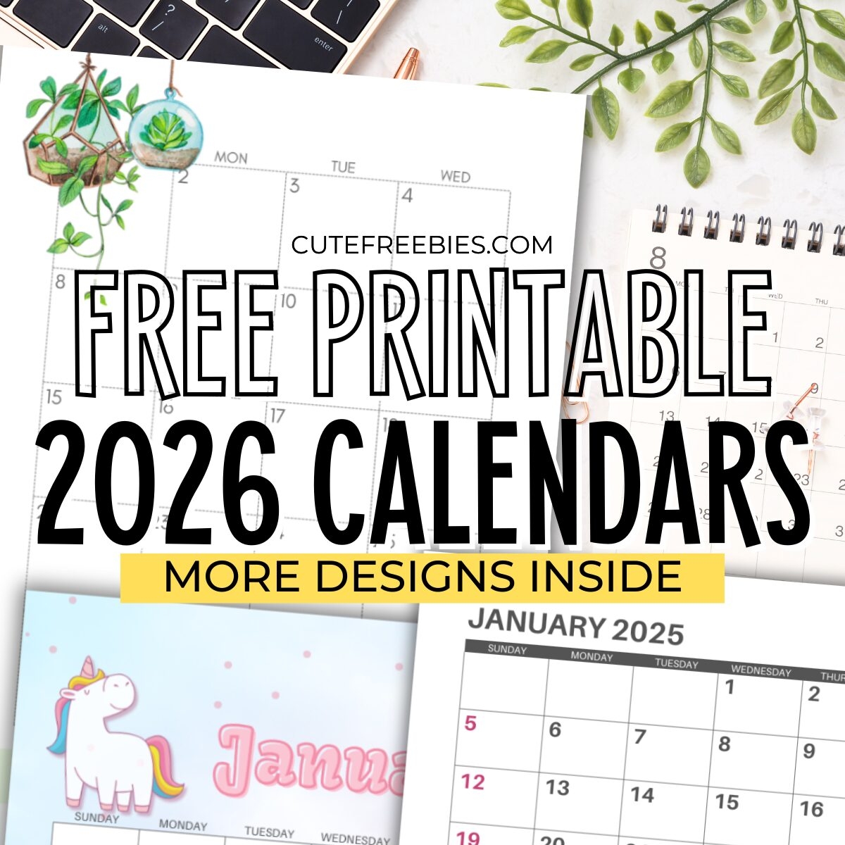 Download 2026 Printable Monthly Calendars And 2026 Planners Cute Freebies For You
