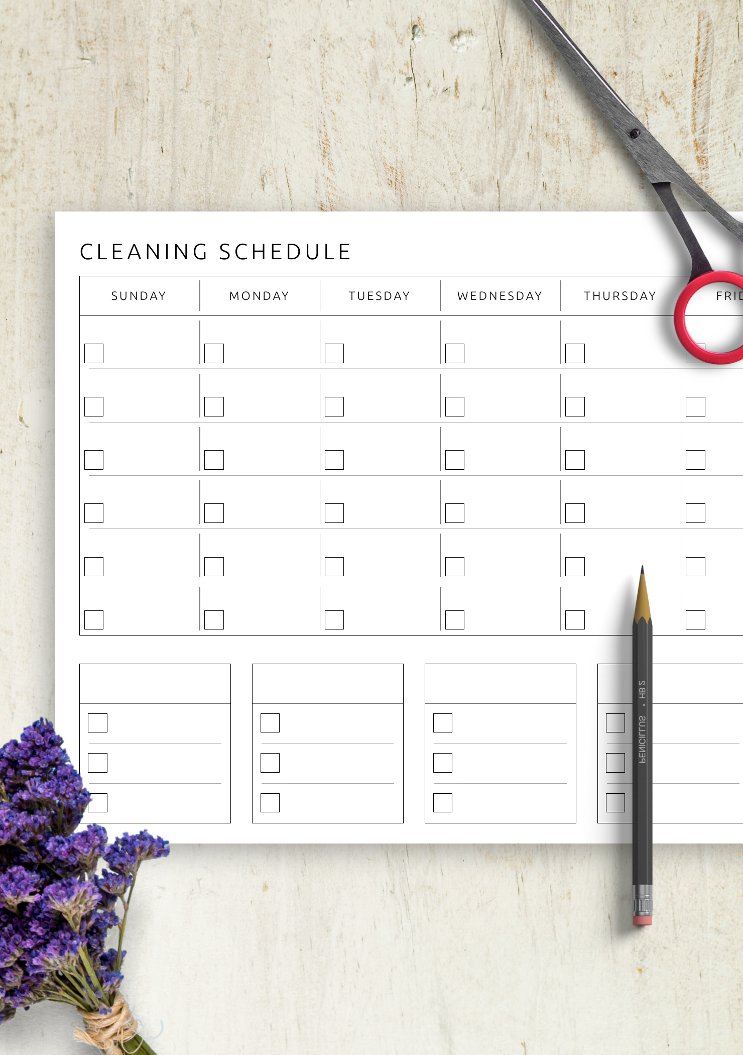 Download Printable Cleaning Schedule Planner PDF