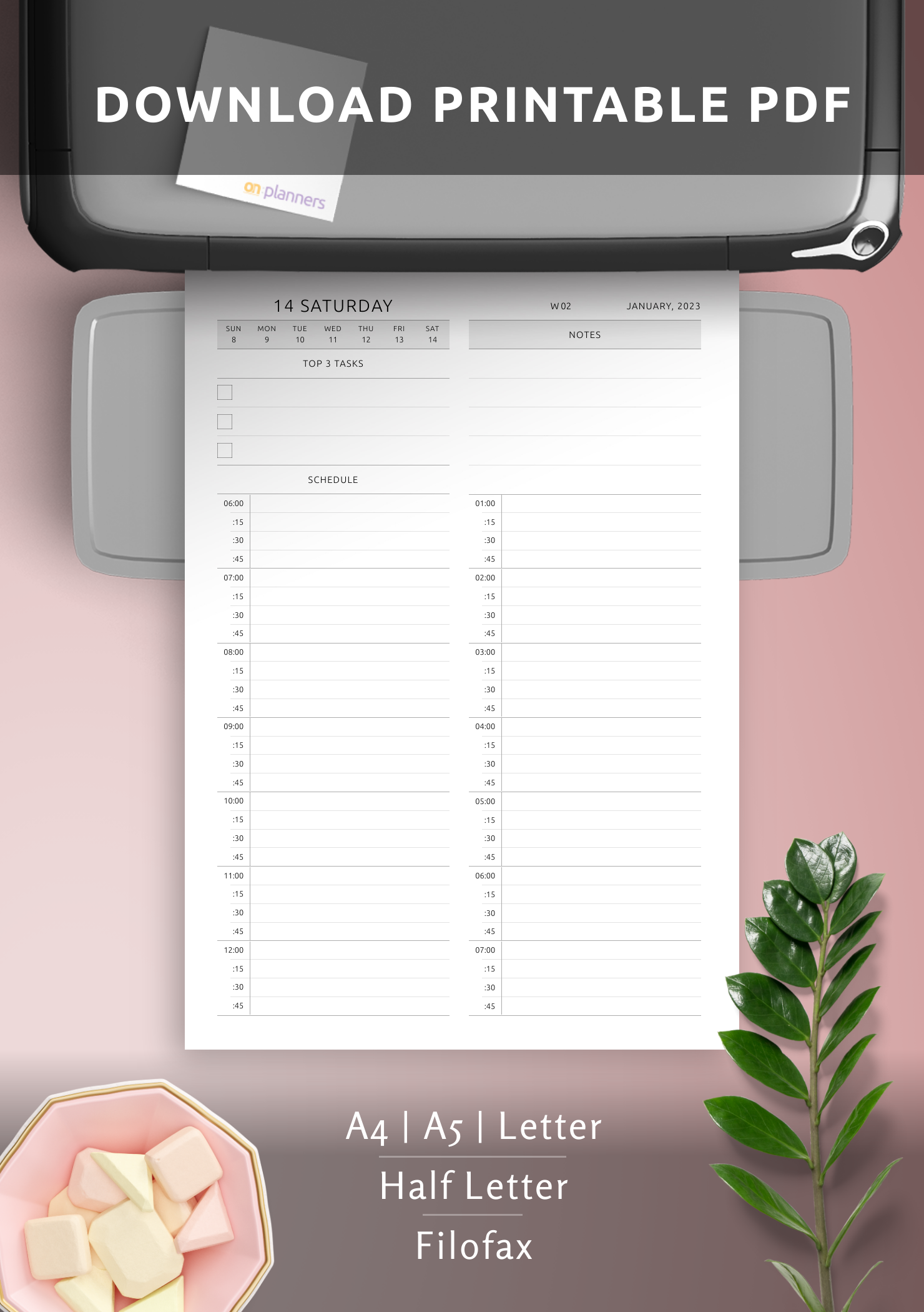 Download Printable Daily Schedule 15 Min PDF