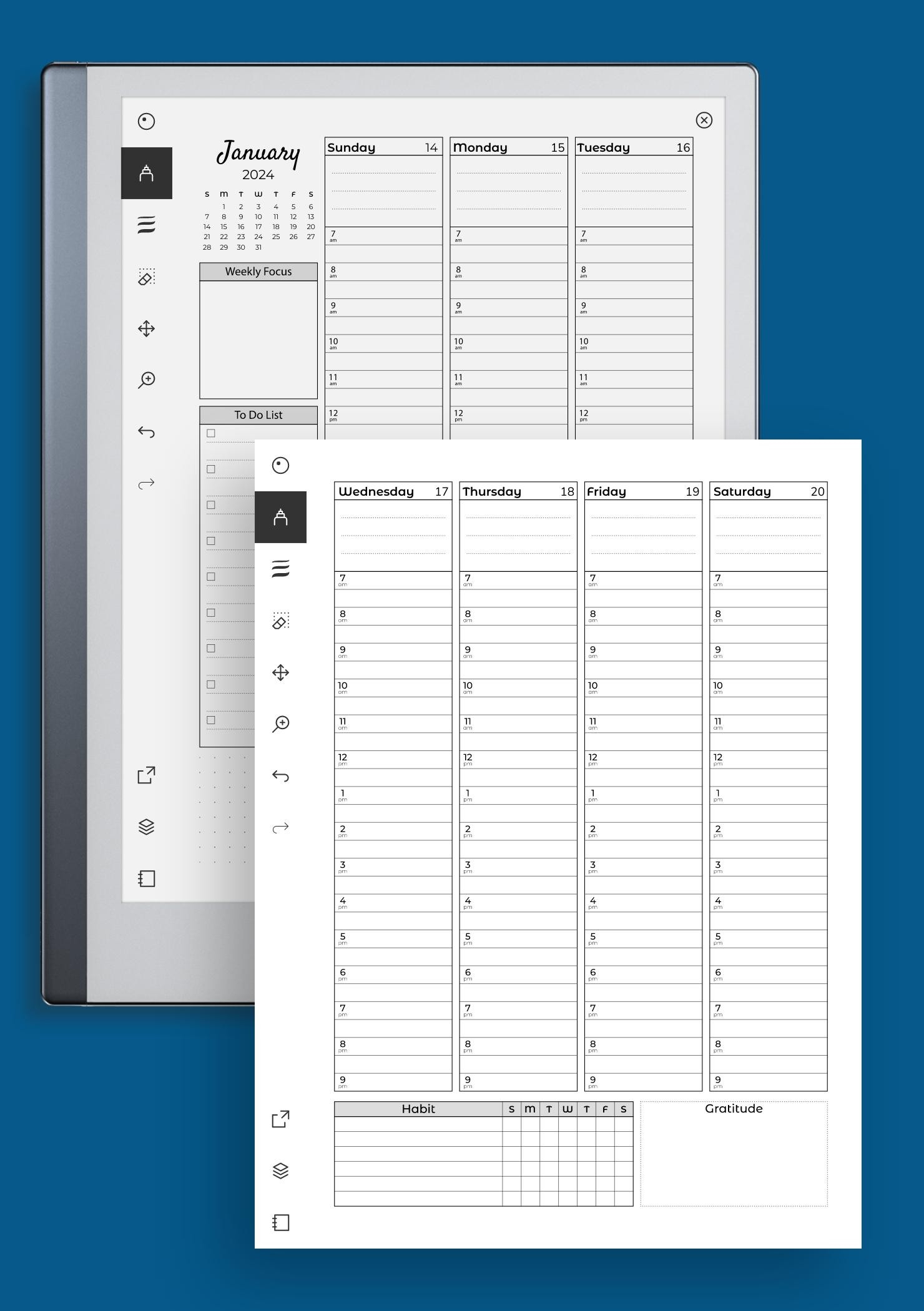 Download Printable Weekly Hourly Planner With Todo List PDF