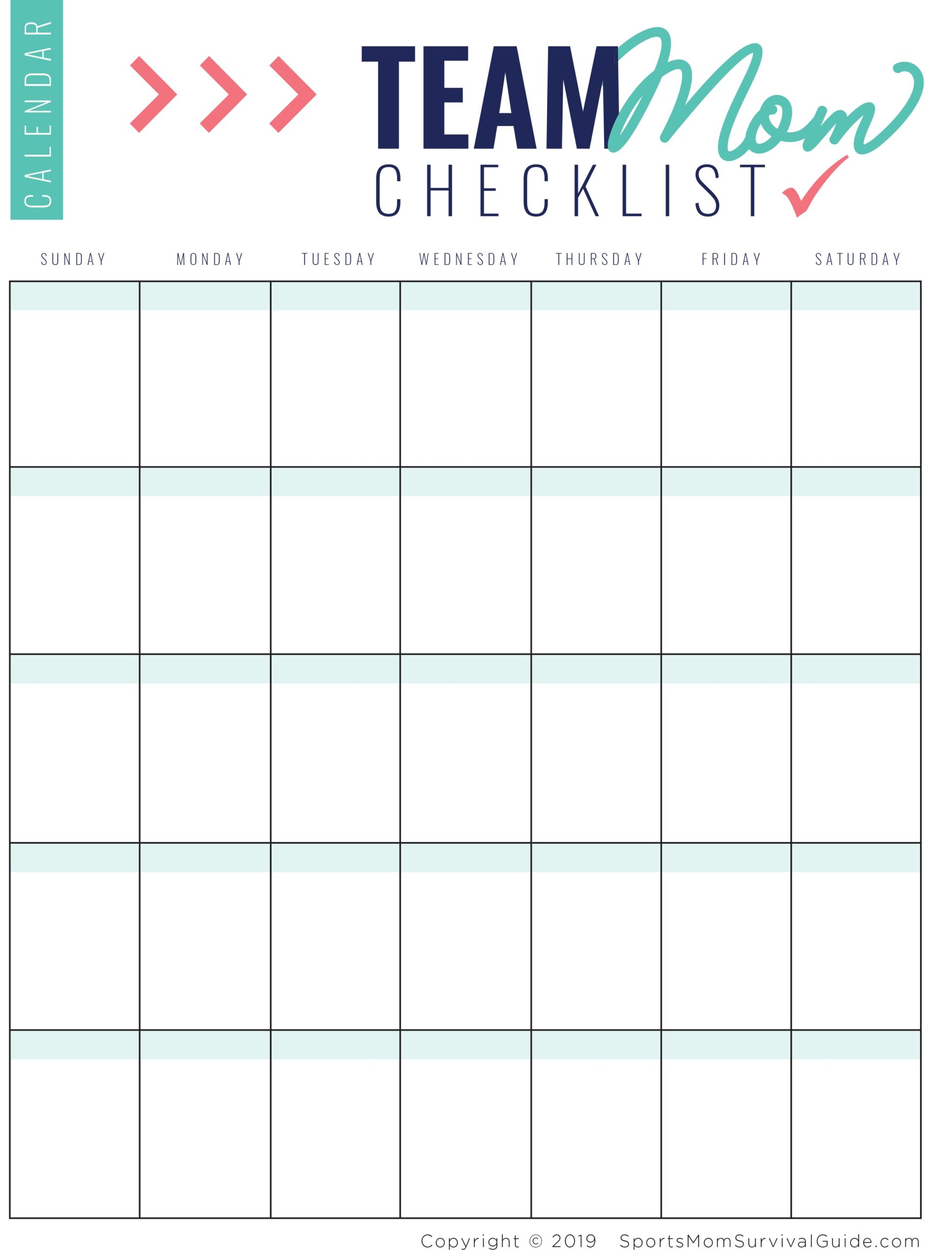 DOWNLOAD Sports Mom To Do Checklist Schedule Templates