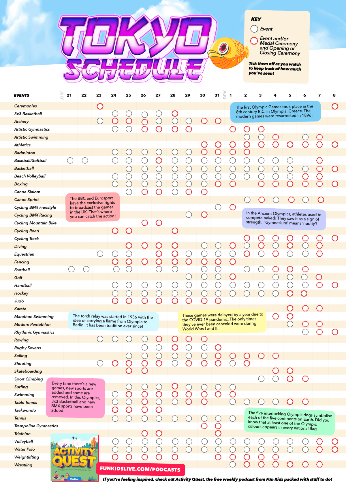 Download The Full Tokyo 2020 Olympic Schedule Print It Out And Worksheets Library