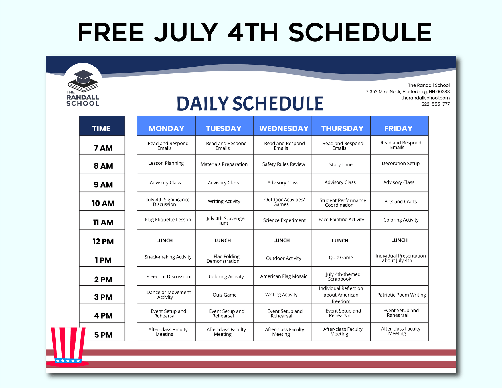 Editable Class Schedule Templates In PDF To Download