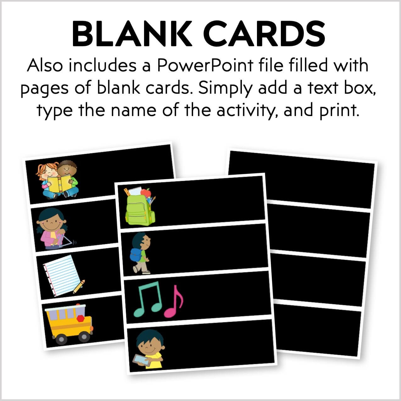EDITABLE Classroom Daily Visual Schedule Cards With Black Backgrounds Kinder Craze