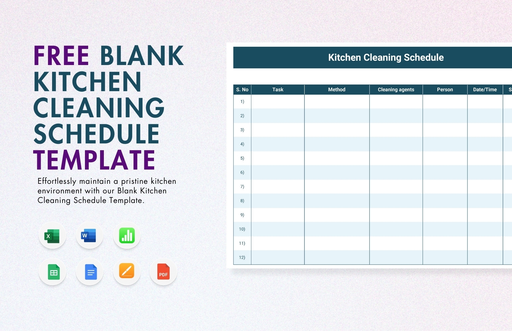 Editable Cleaning Schedule Templates In Word To Download Editable Cleaning Schedule Templates In Word To Download