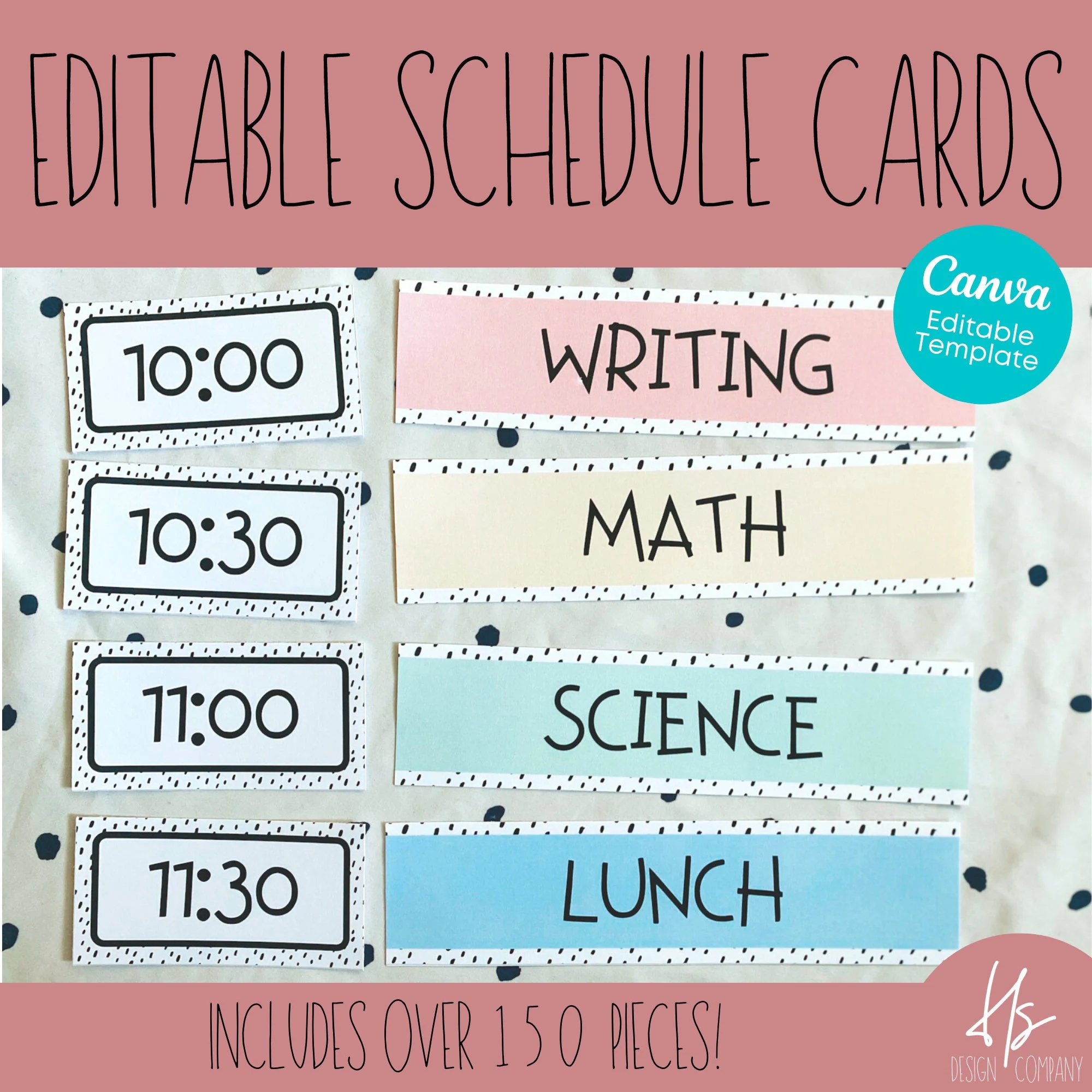 EDITABLE Daily Schedule Cards Modern Colorful Bulletin Board Posters Elementary School Teacher Printable Printable Schedule Cards Etsy