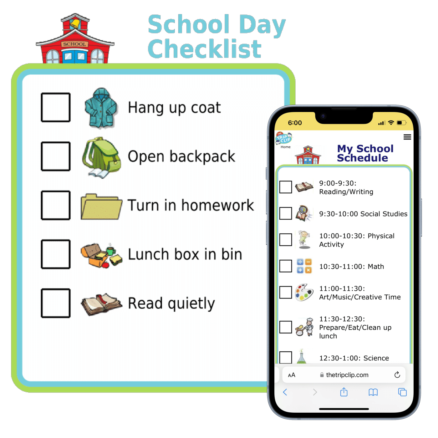 Visual Schedule Icons Printable School