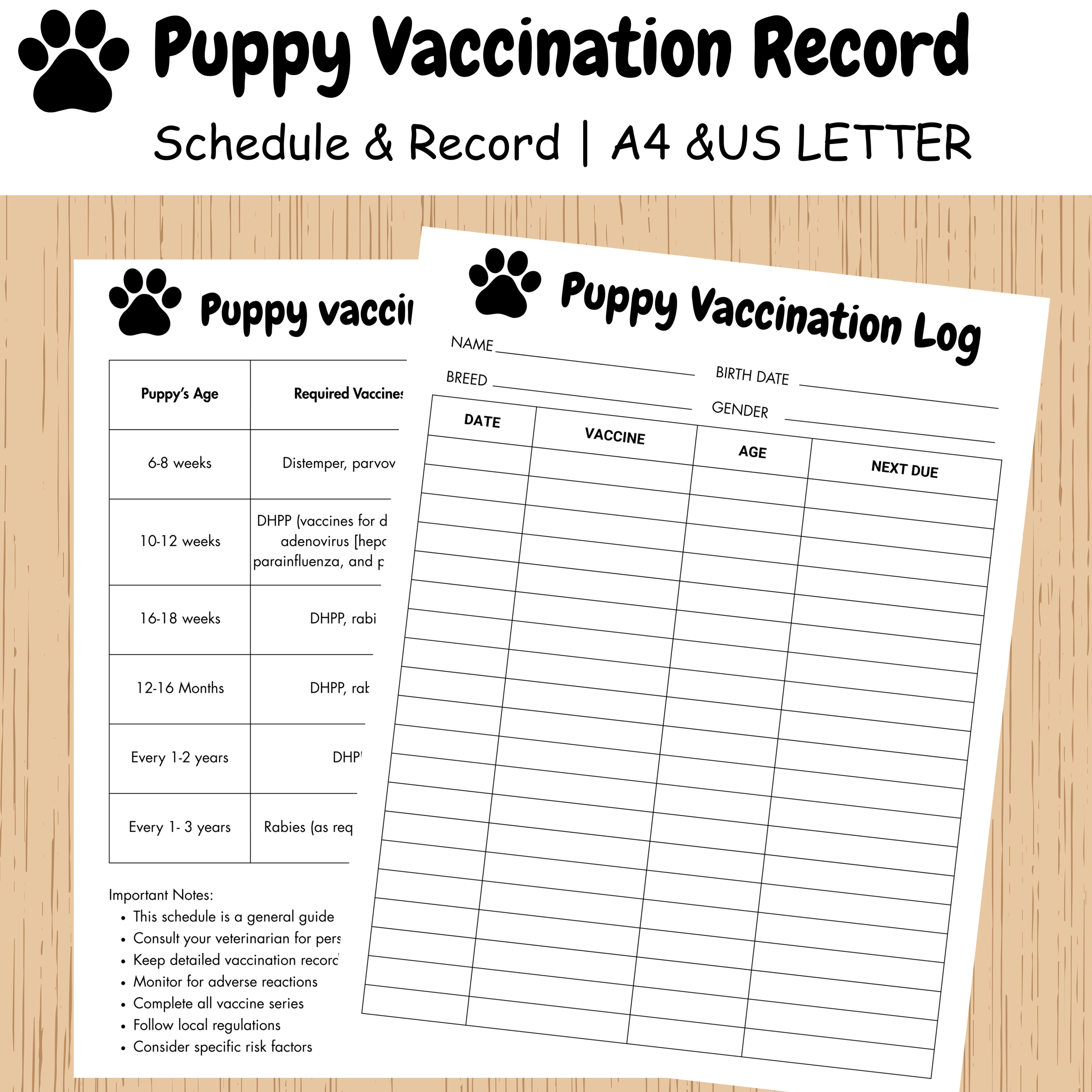 Printable Vaccine Schedule For Puppies