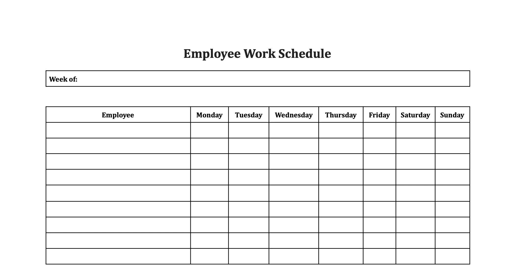 Employee Work Schedule Pdf google Docs Employee Time Sheet Employee Schedule Employee Scheduling Employee Organizer Etsy