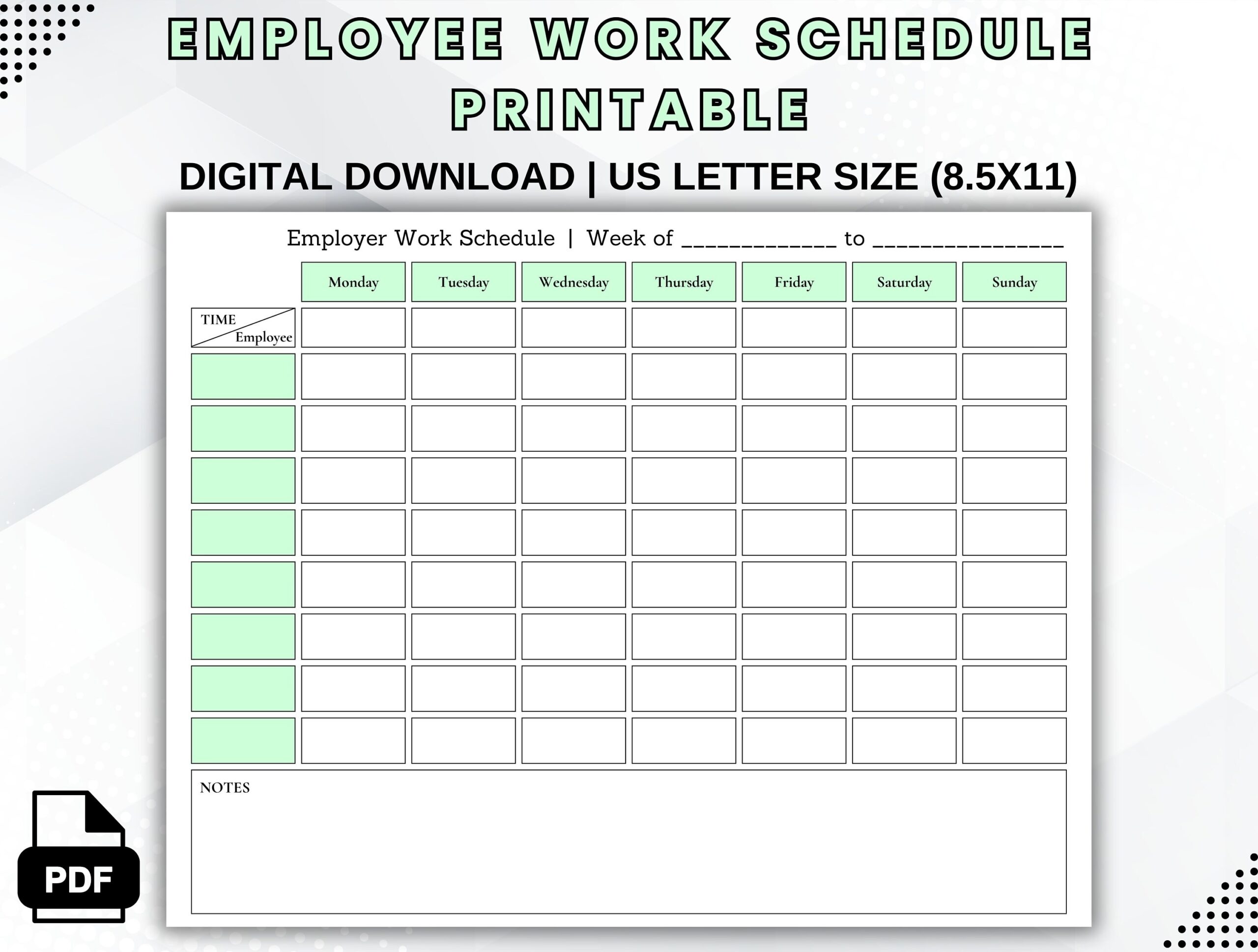 Weekly Time Schedule Printable