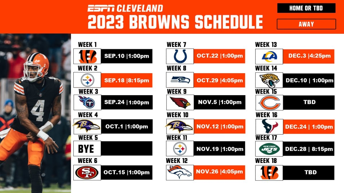 Printable Cleveland Browns Schedule