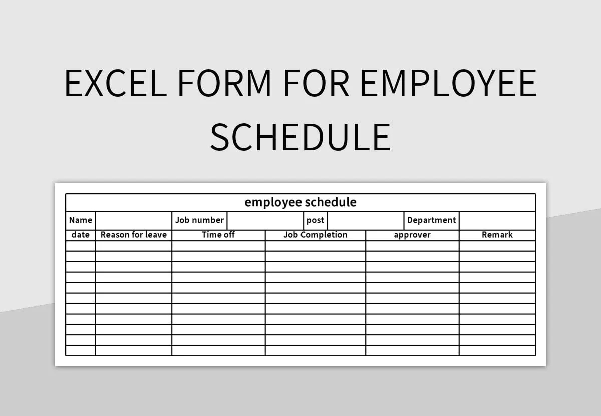 Excel Form For Employee Schedule Excel Template And Google Sheets File For Free Download Slidesdocs
