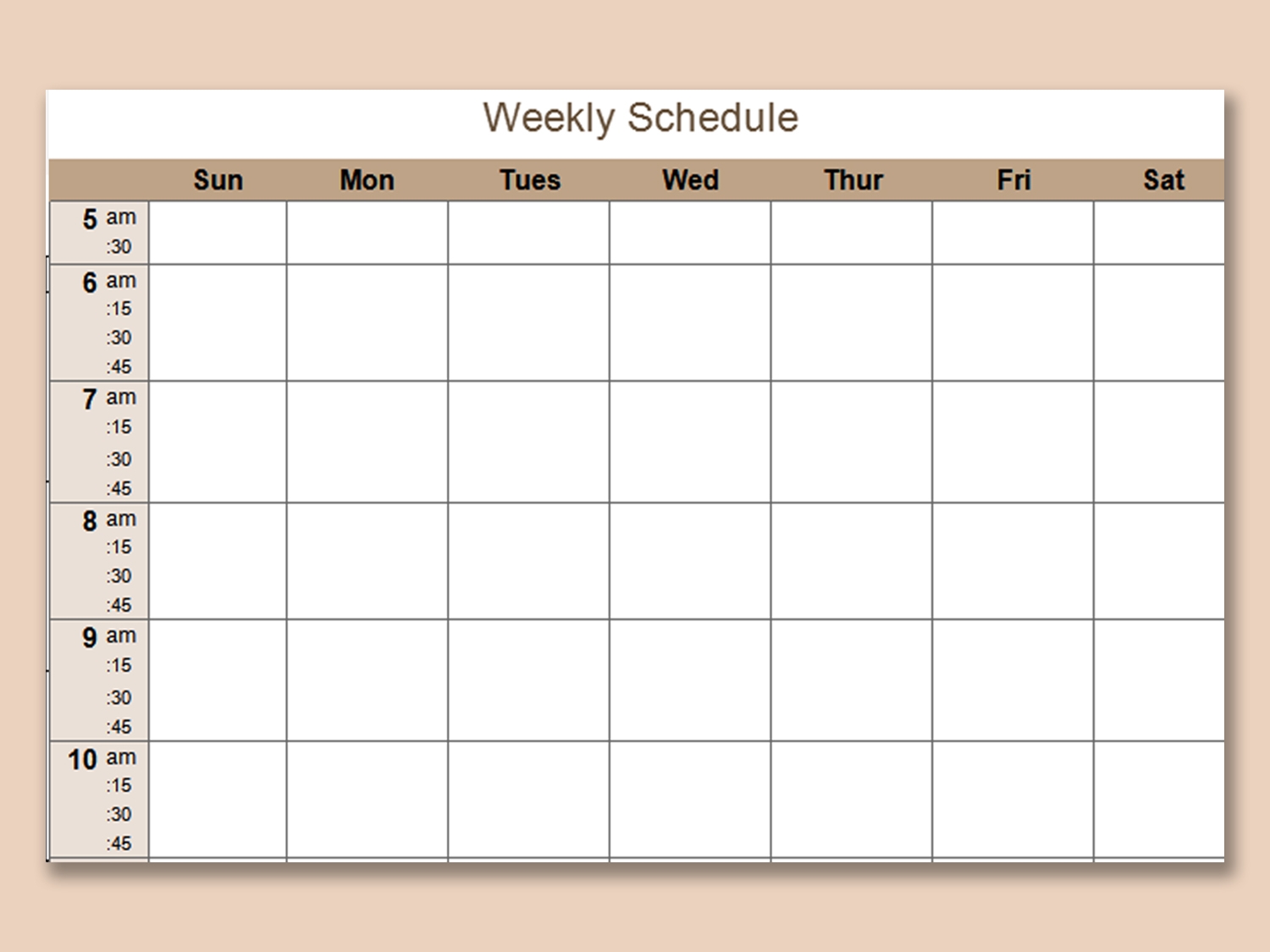 EXCEL Of Simple Weekly Schedule xlsx WPS Free Templates