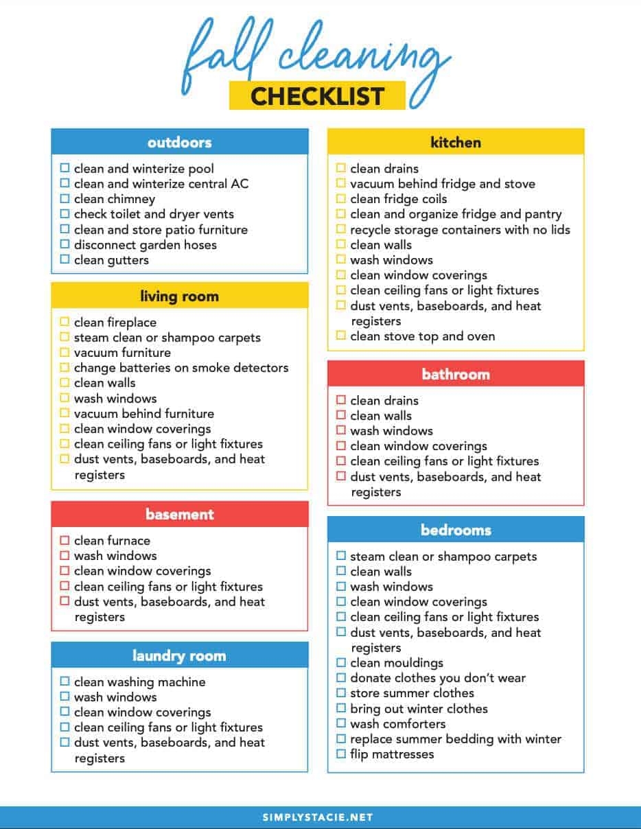 Fall Cleaning Schedule With Free Printable Simply Stacie