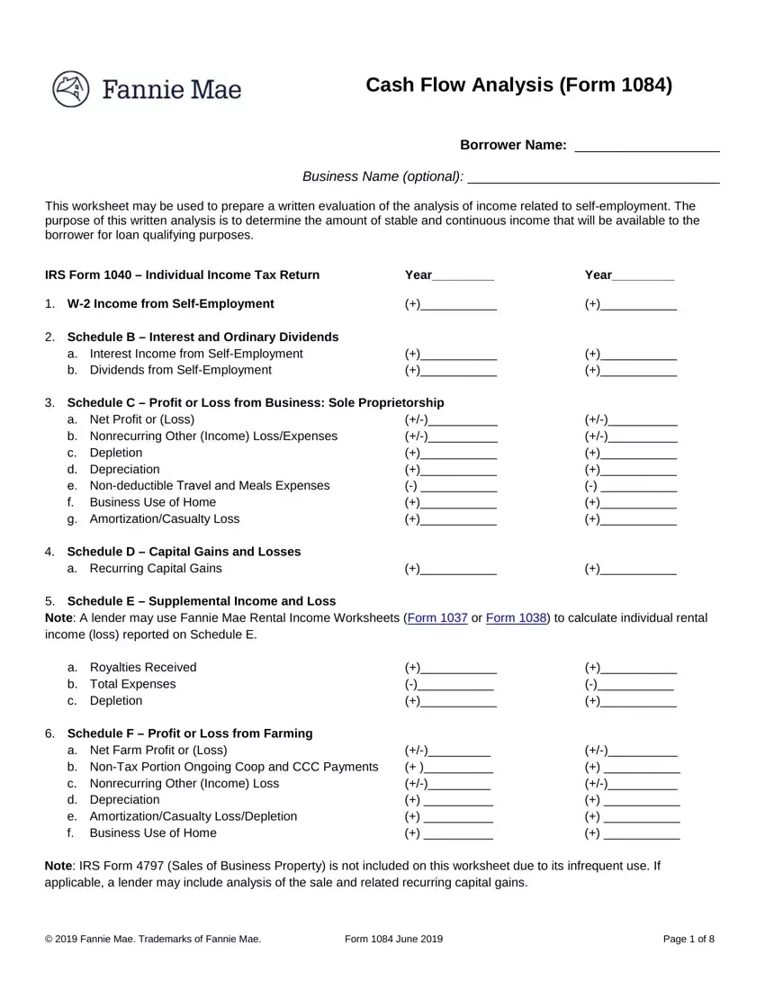 Fannie Mae Income Worksheet Fill Out Printable PDF Forms Online Worksheets Library