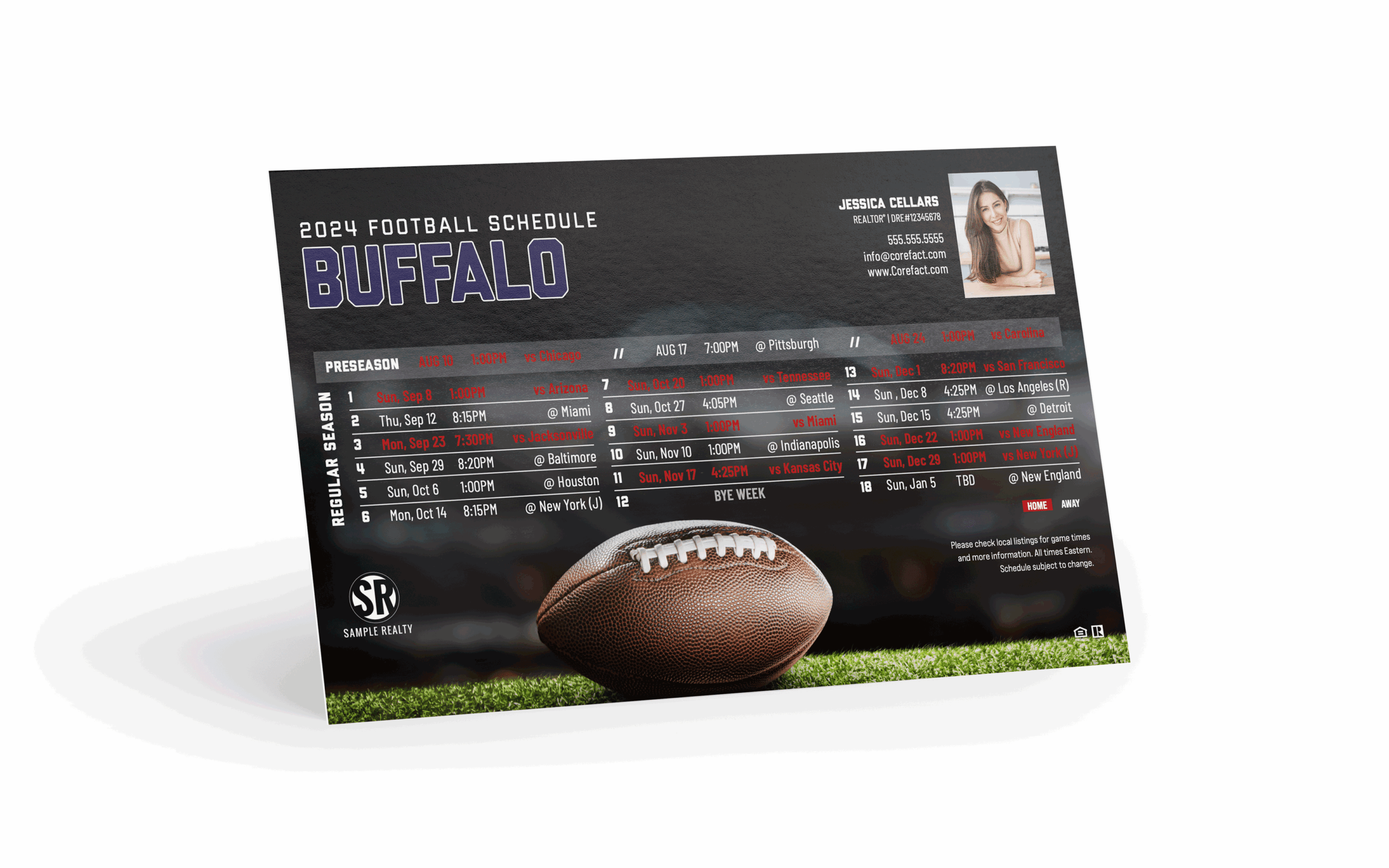 Football Schedule Magnet Postcards Corefact