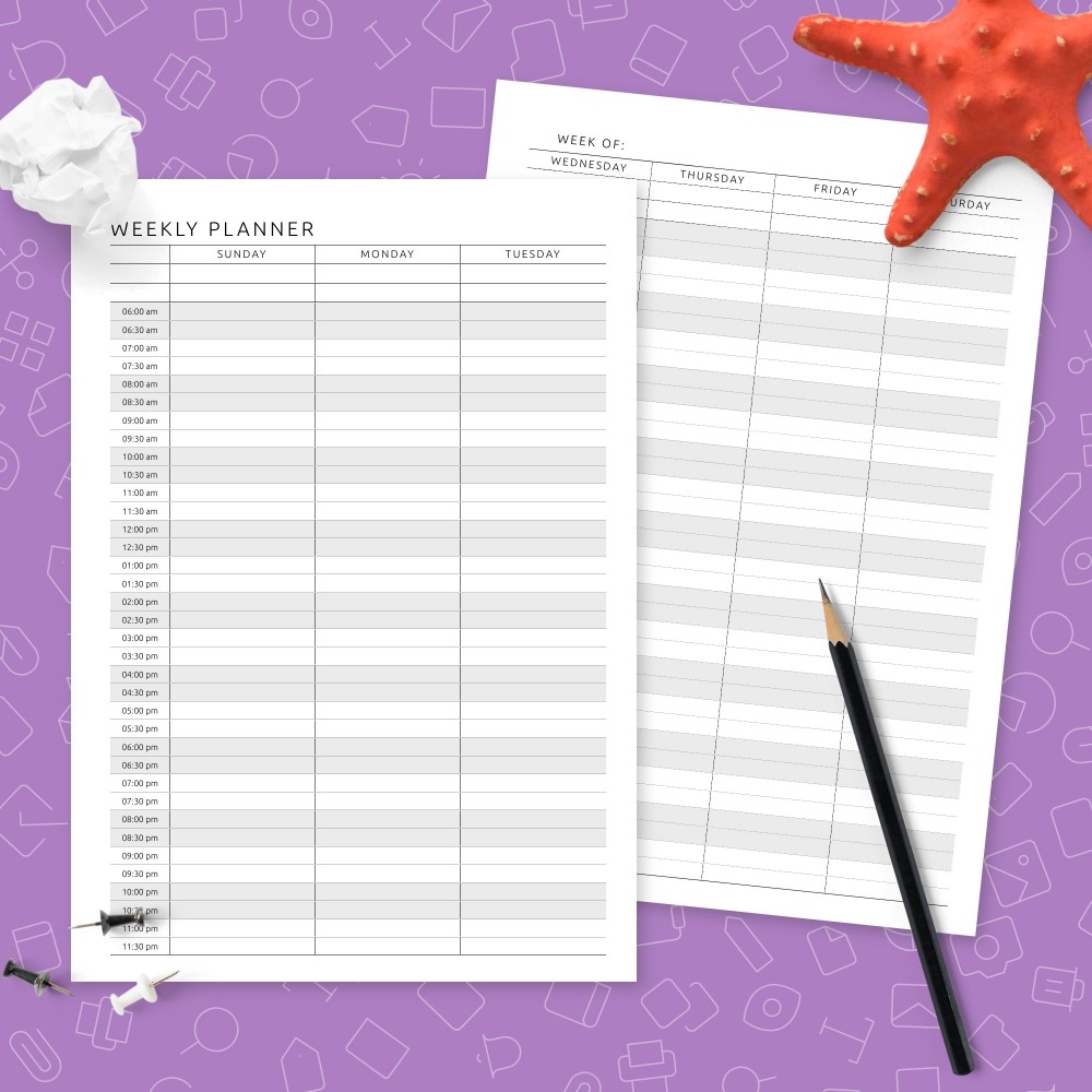 Printable Weekly Hourly Schedule Template