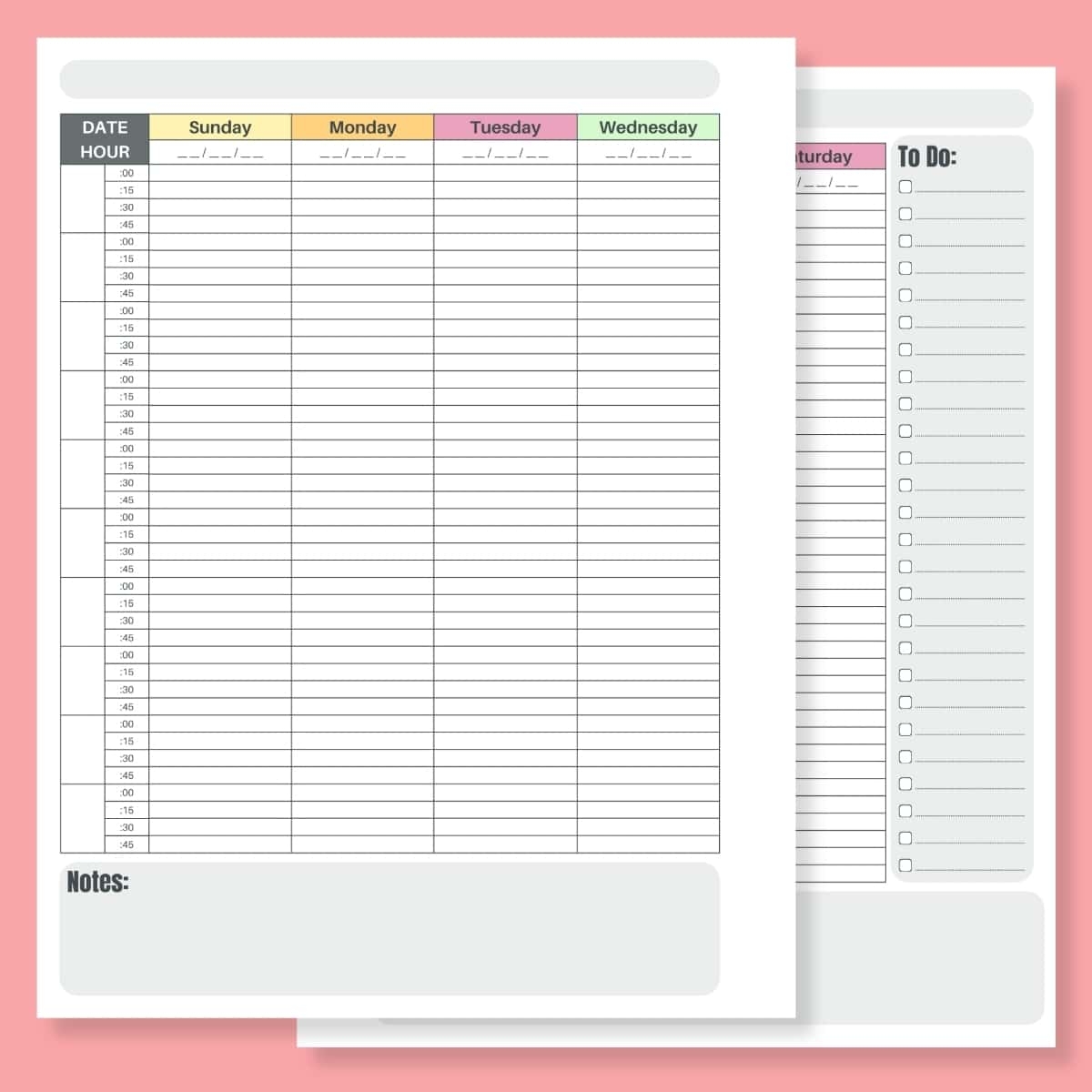 Free Printable 2 Week Schedule