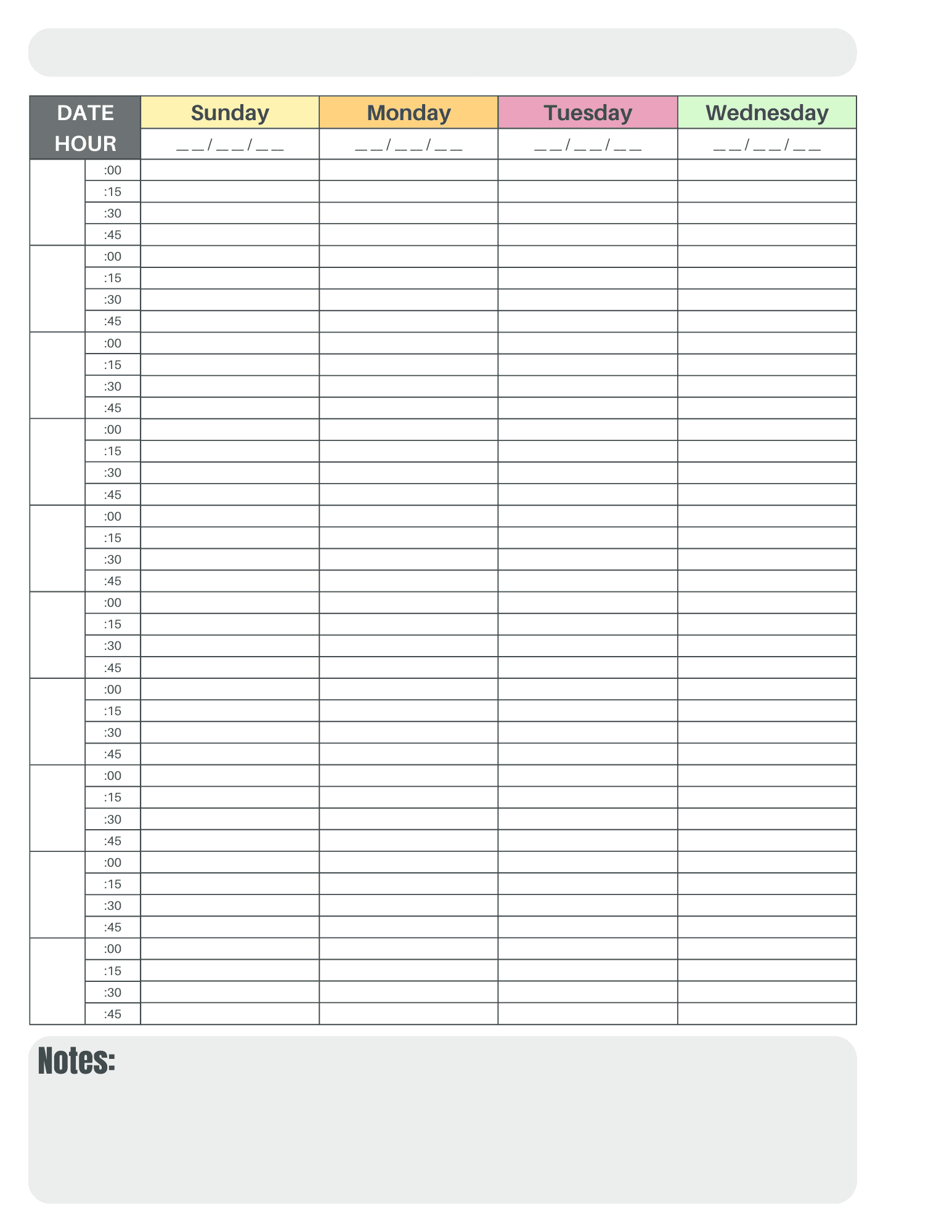 FREE 2 Page Weekly Planner Printable