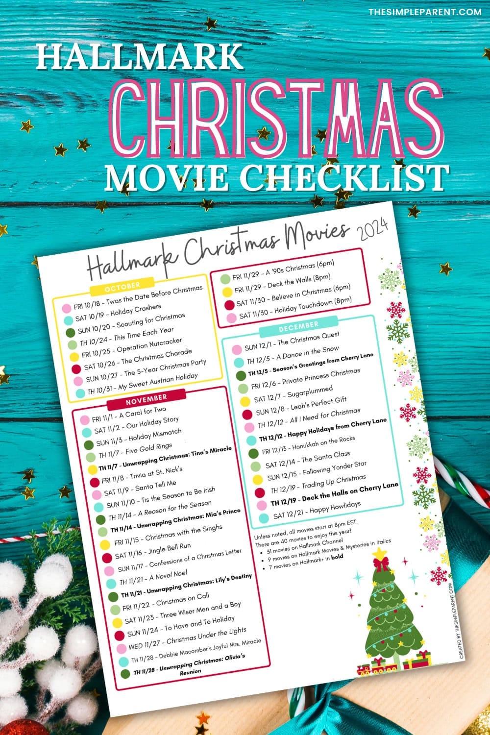 Lifetime Christmas Movies 2025 Schedule Printable List
