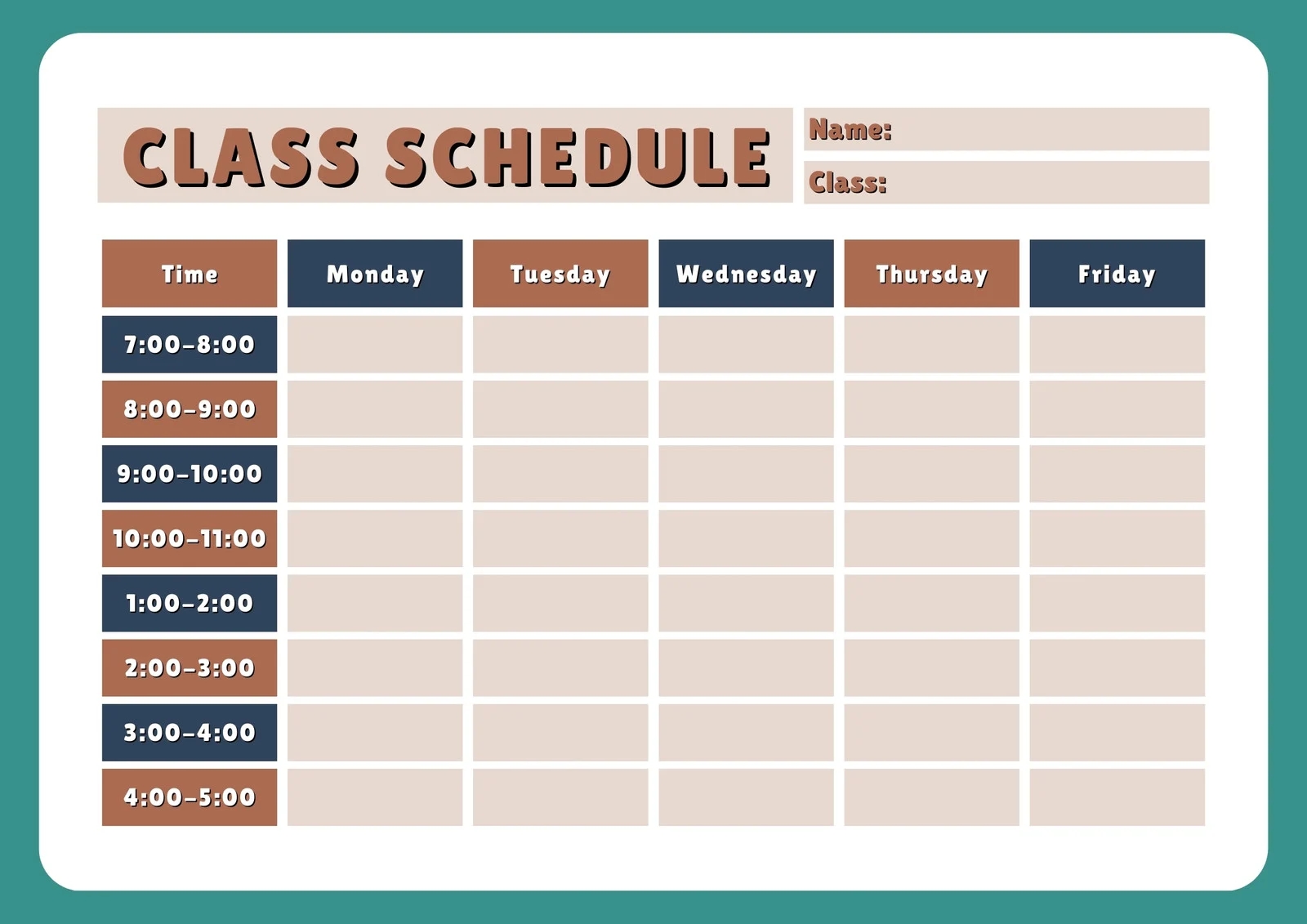 Free And Customizable Weekly Schedule Templates Canva