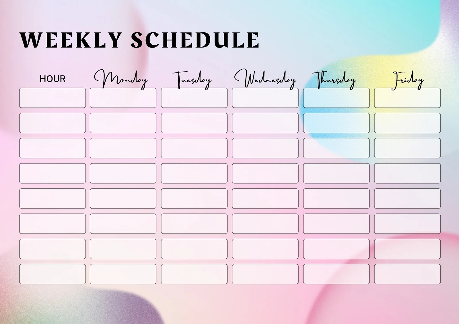 Free Printable Class Schedule Template