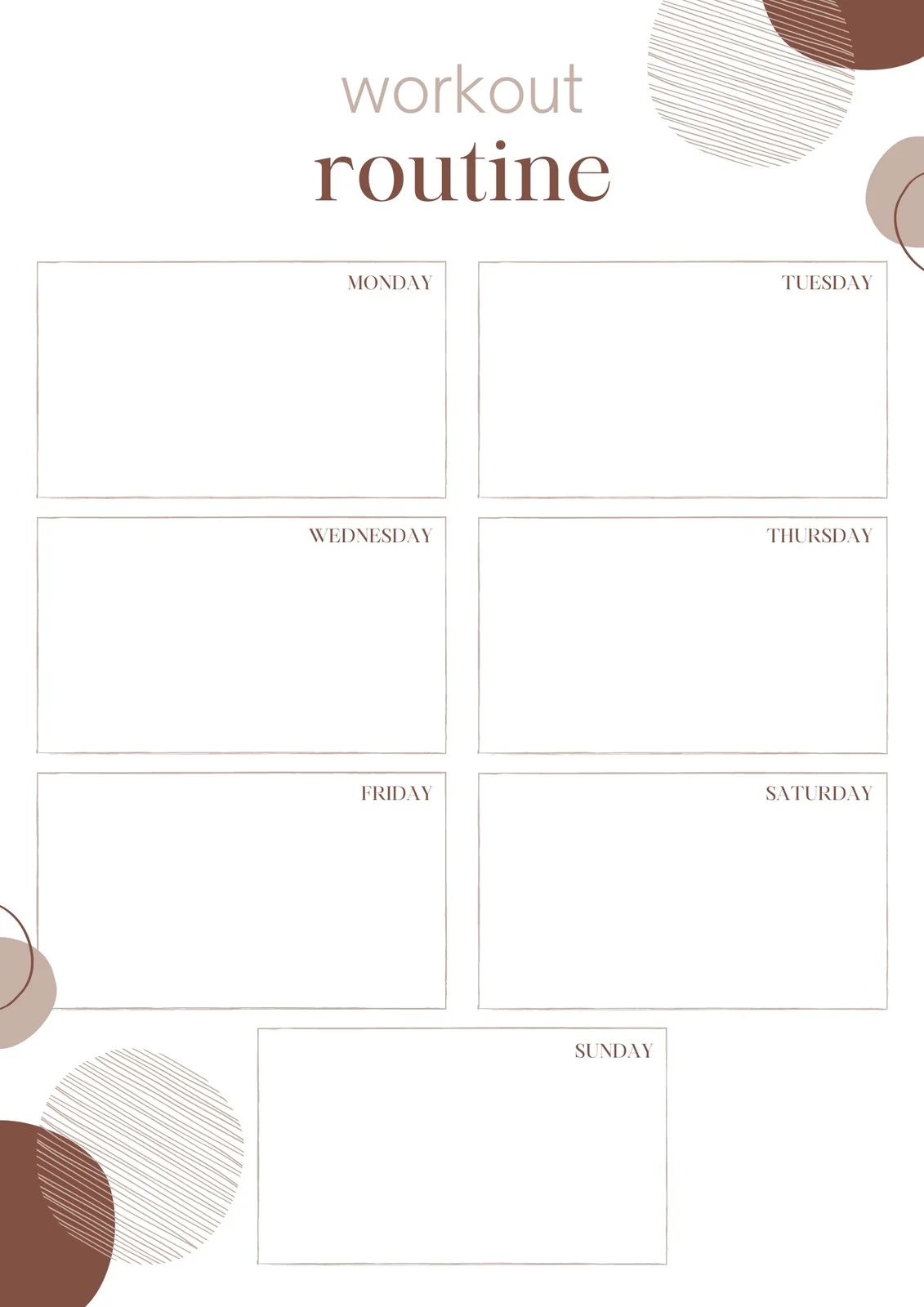 Free Printable Workout Schedule Template