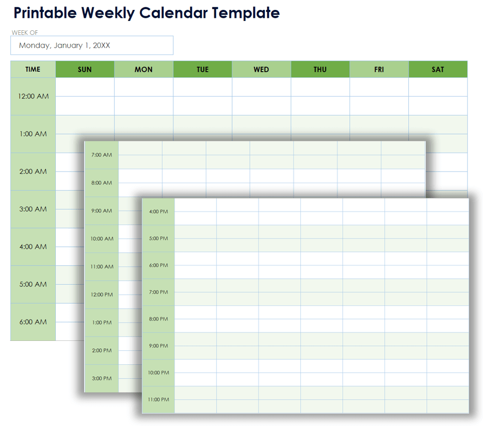 Free Blank Calendar Templates Smartsheet