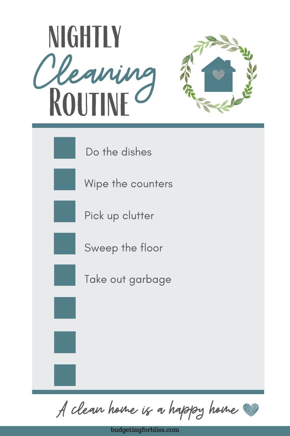 Free Cleaning Checklists Daily Weekly And Monthly Budgeting For Bliss