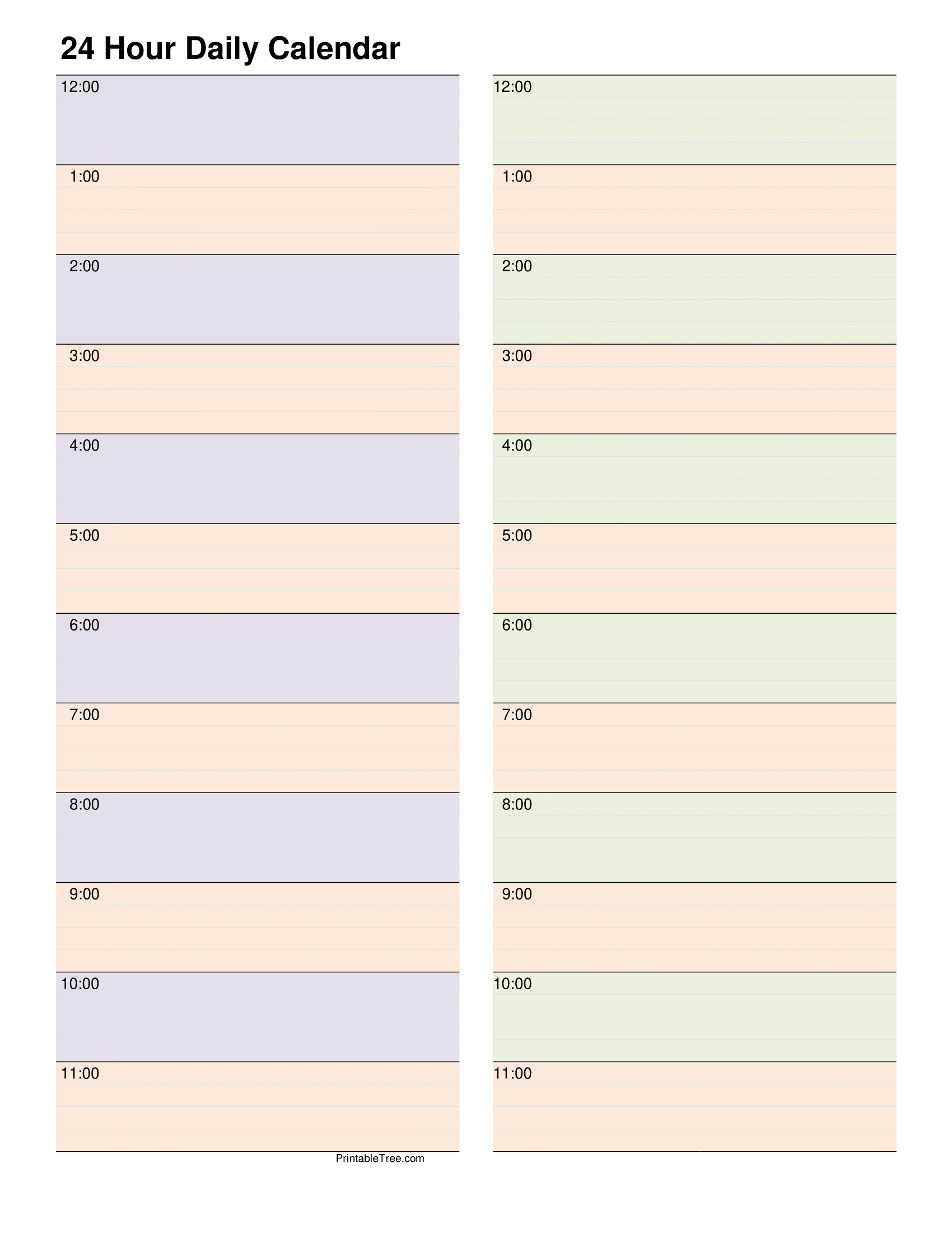 Free Daily Calendar Printable PDF Templates
