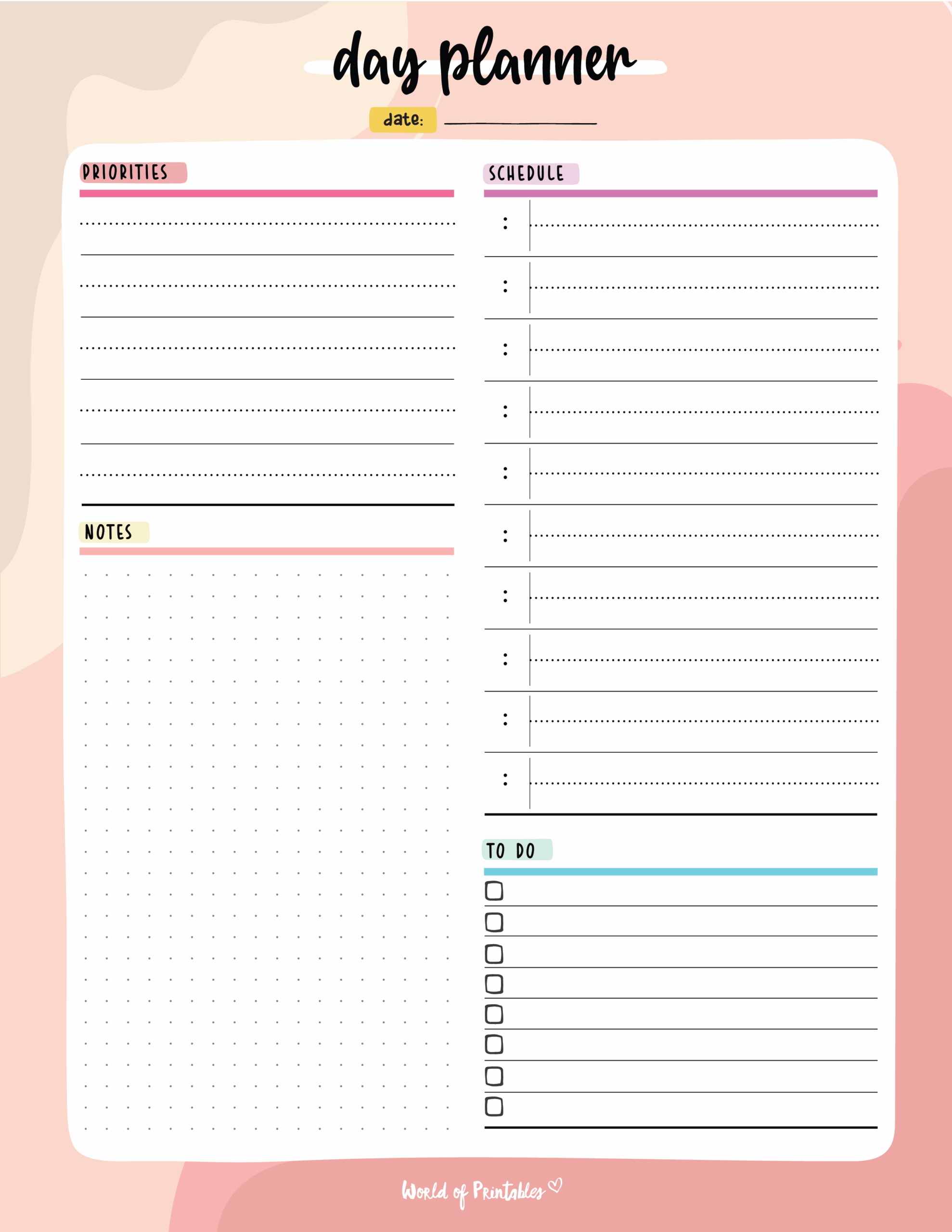 Free Daily Planner Template Customize Then Print Worksheets Library