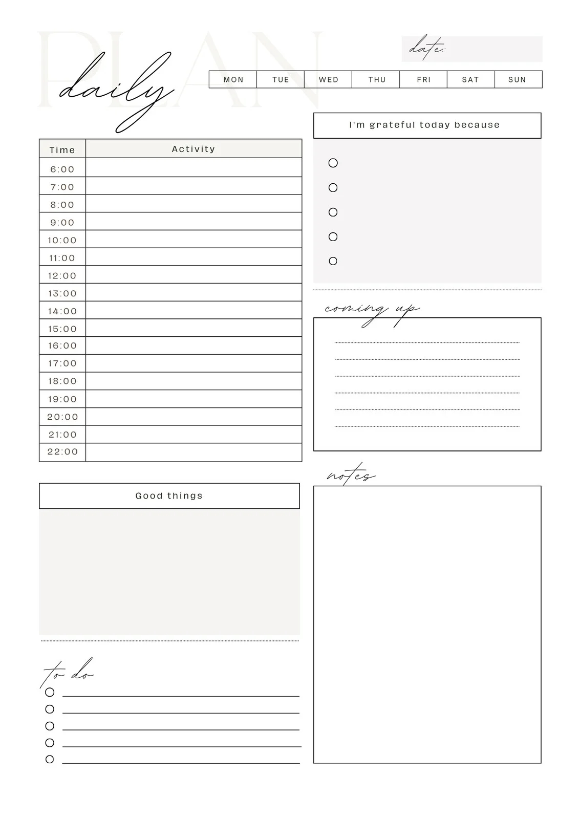 Free Daily Planner Templates To Customize Canva