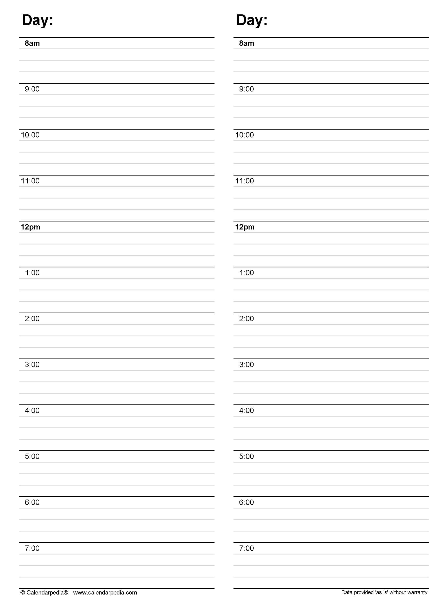 Free Daily Schedules In PDF Format 30 Templates