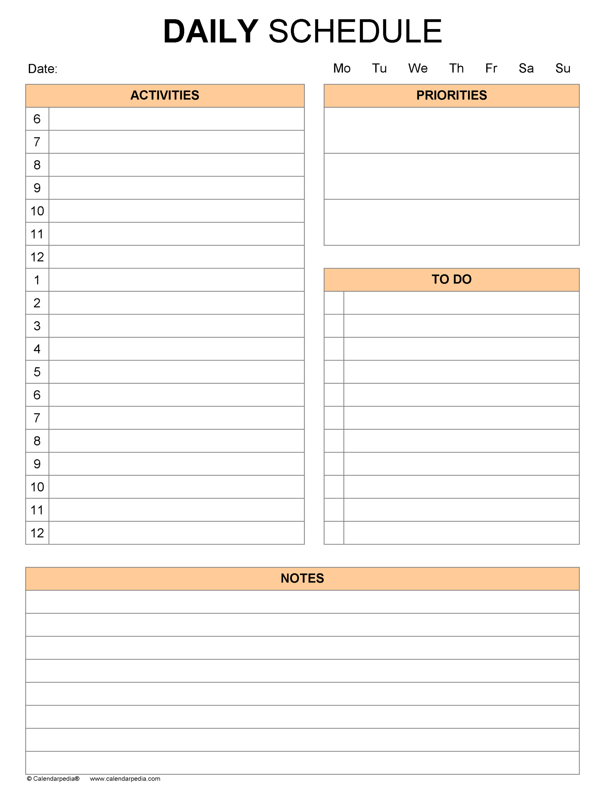 Free Daily Schedules In PDF Format 30 Templates