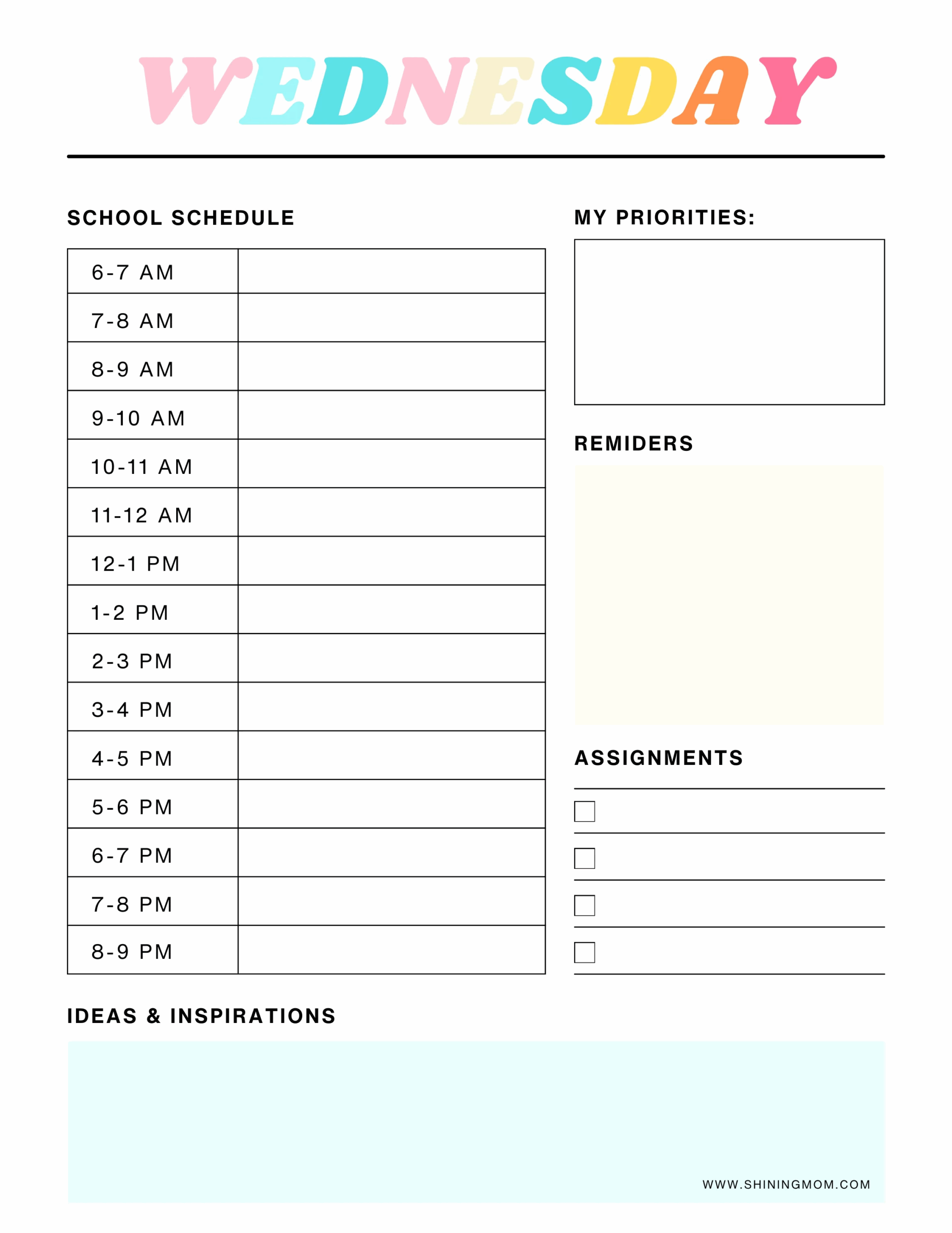 Free Printable Schedule Maker