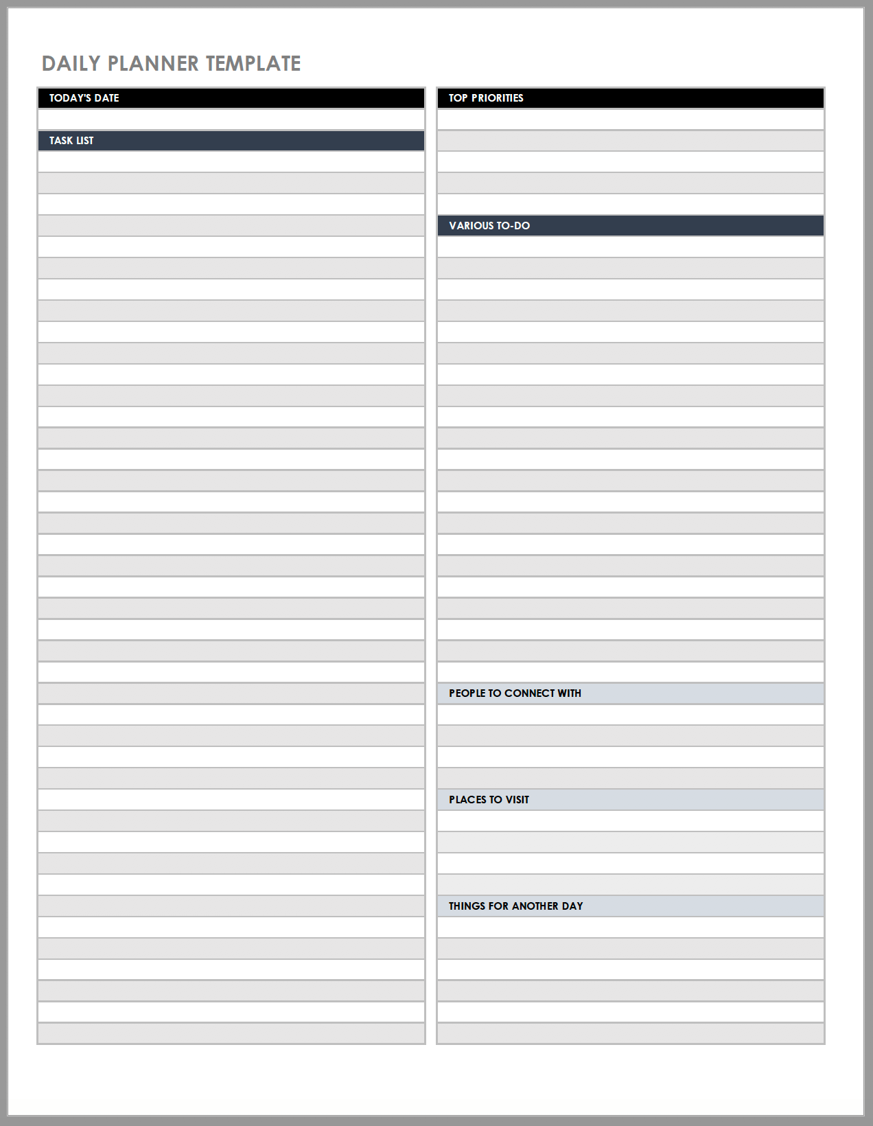 Classroom Daily Schedule Printable