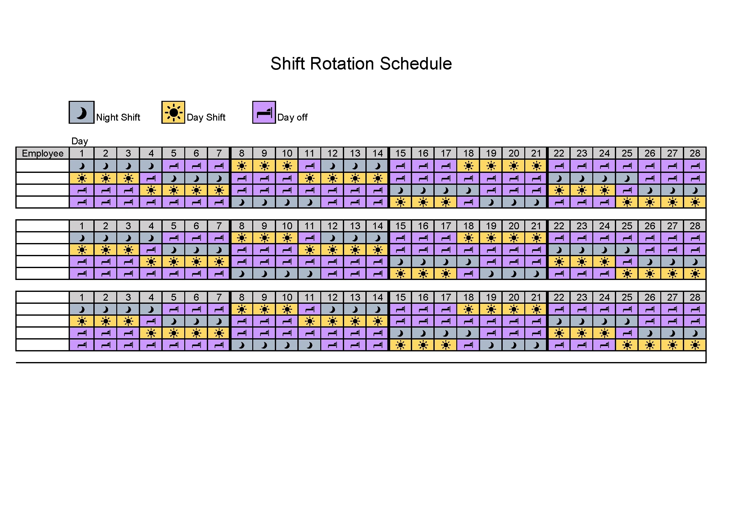 FREE DuPont Schedule Template Excel PDF Or Image