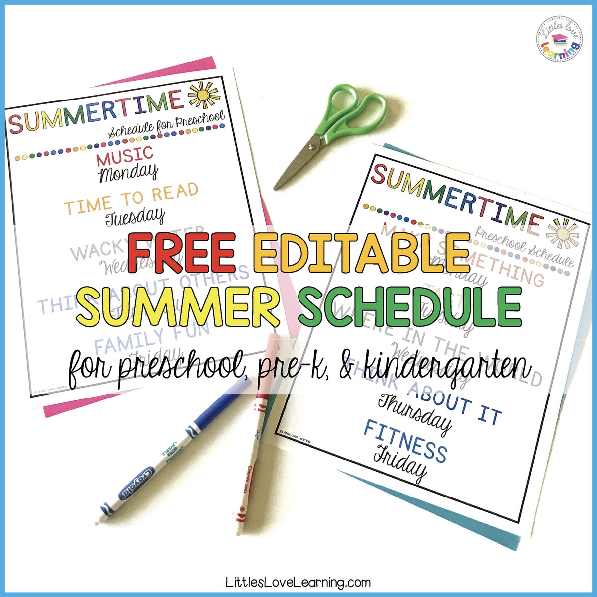 FREE EDITABLE Printable Summer Schedule For Kids
