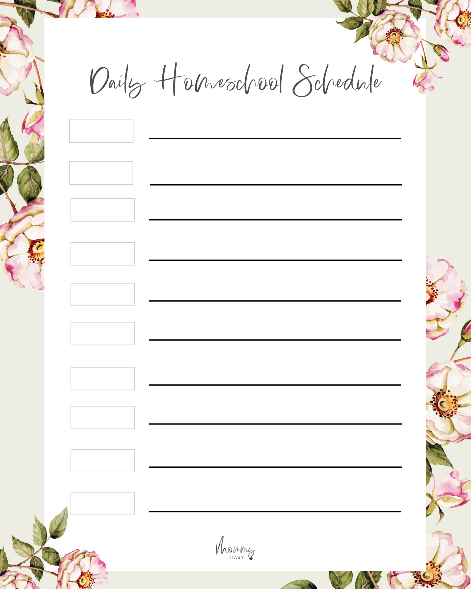 Free Printable Daily Schedule Pdf
