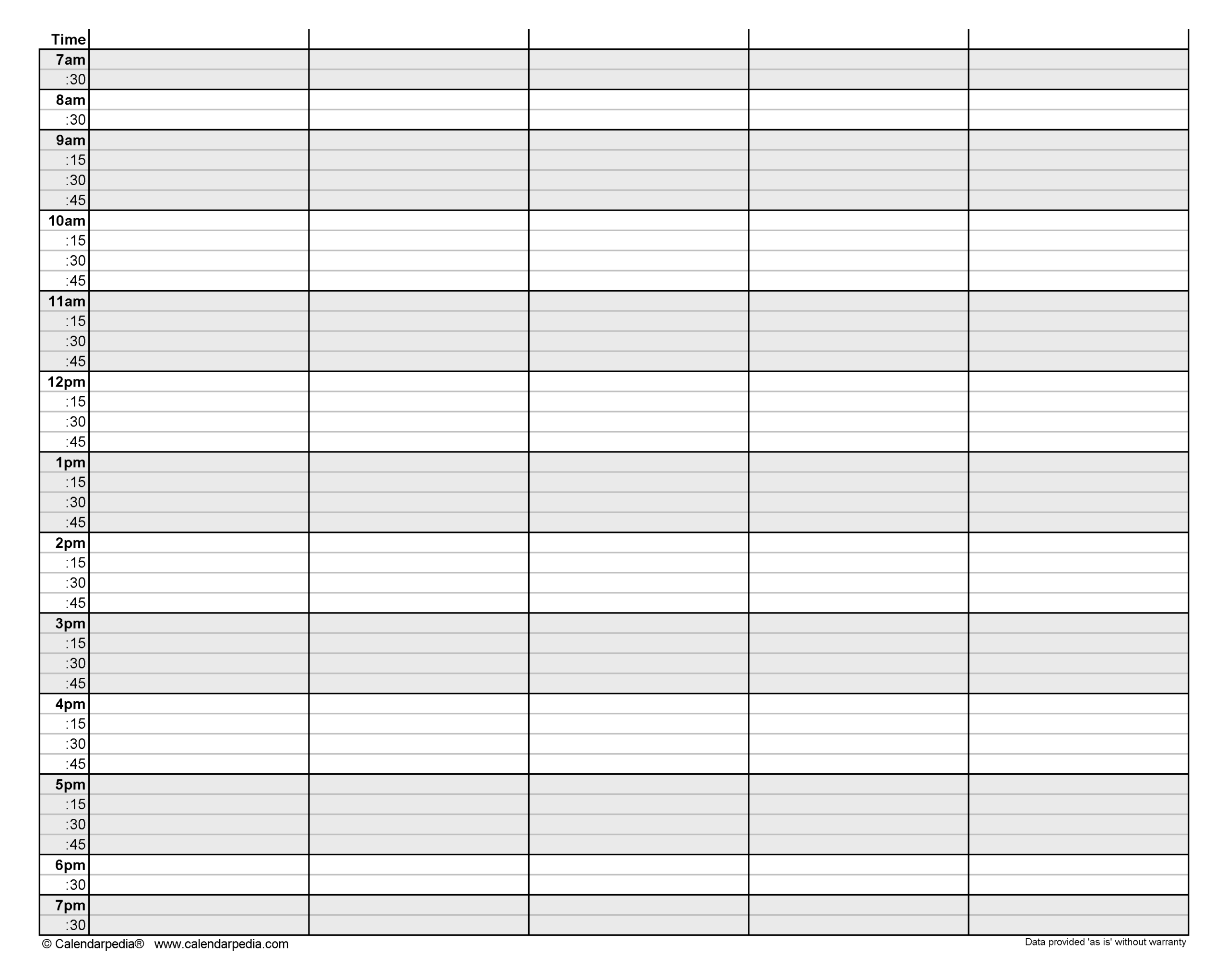 Free Hourly Planners In PDF Format 20 Templates Worksheets Library