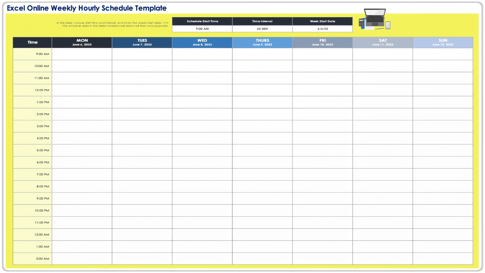 Free Hourly Schedule Templates All Formats Editable Printable